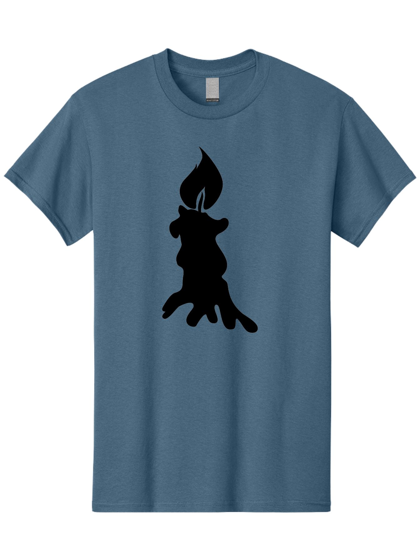 Candle-Silhouette Men'S Graphic Tee, 100% Cotton, Comfortable Casual Summer Wear, Machine Washable, Candle Silhouette, Wax Drips, Flame Icon, Minimalist Design, Simple Graphics, Candlelight Ambiance, Soothing Atmosphere, Warm Glow Aab207 11