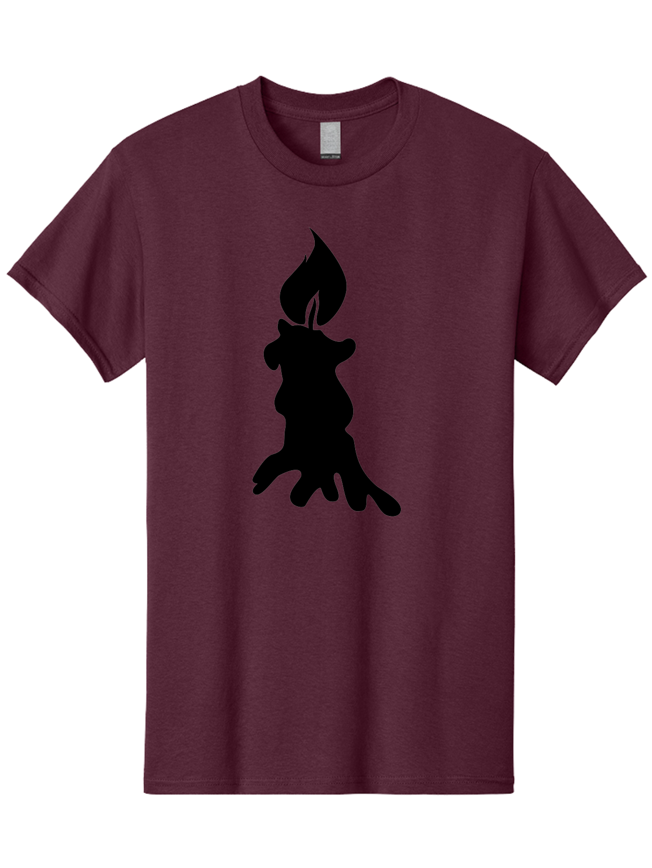 Candle-Silhouette Men'S Graphic Tee, 100% Cotton, Comfortable Casual Summer Wear, Machine Washable, Candle Silhouette, Wax Drips, Flame Icon, Minimalist Design, Simple Graphics, Candlelight Ambiance, Soothing Atmosphere, Warm Glow Aab207 13