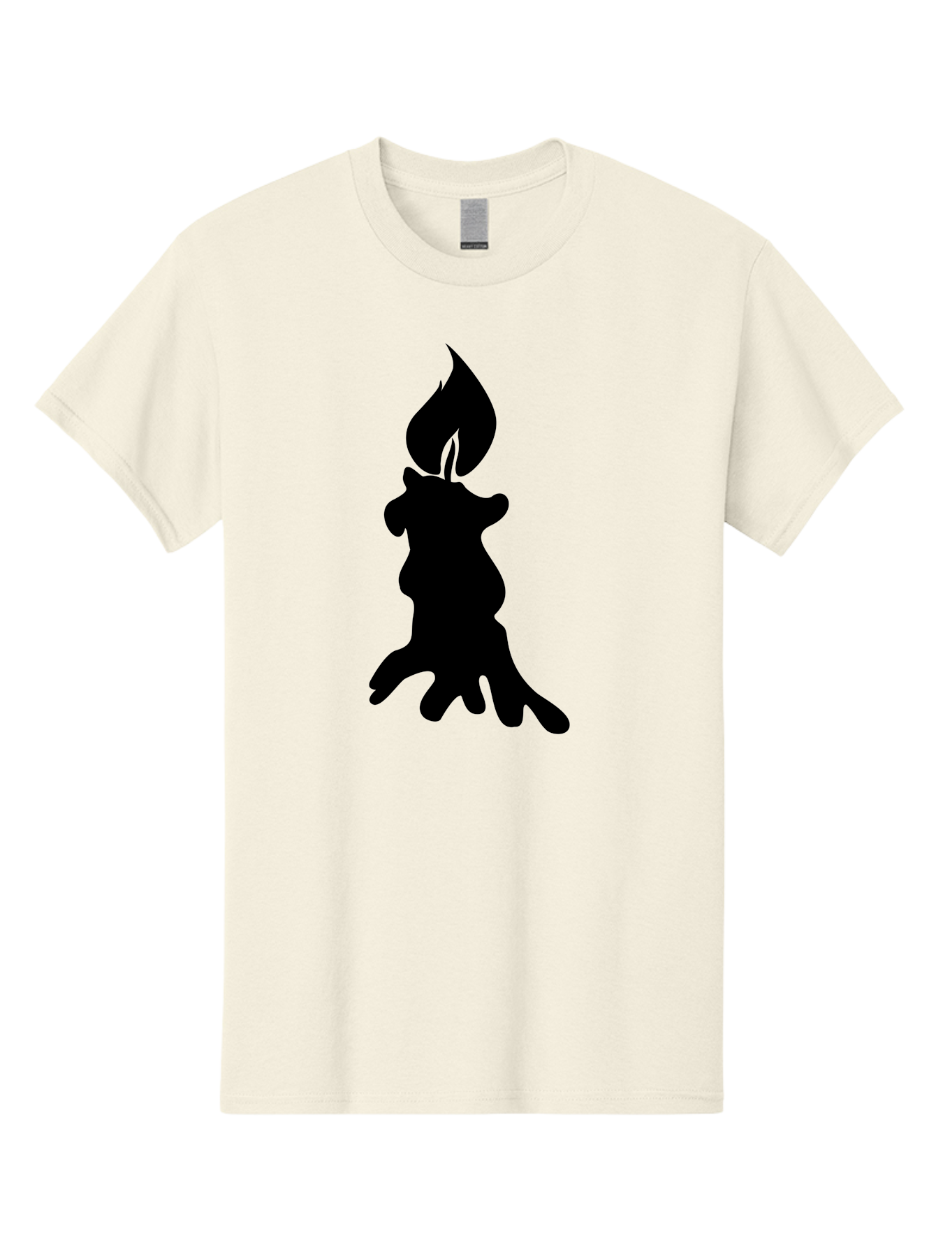 Candle-Silhouette Men'S Graphic Tee, 100% Cotton, Comfortable Casual Summer Wear, Machine Washable, Candle Silhouette, Wax Drips, Flame Icon, Minimalist Design, Simple Graphics, Candlelight Ambiance, Soothing Atmosphere, Warm Glow Aab207 17