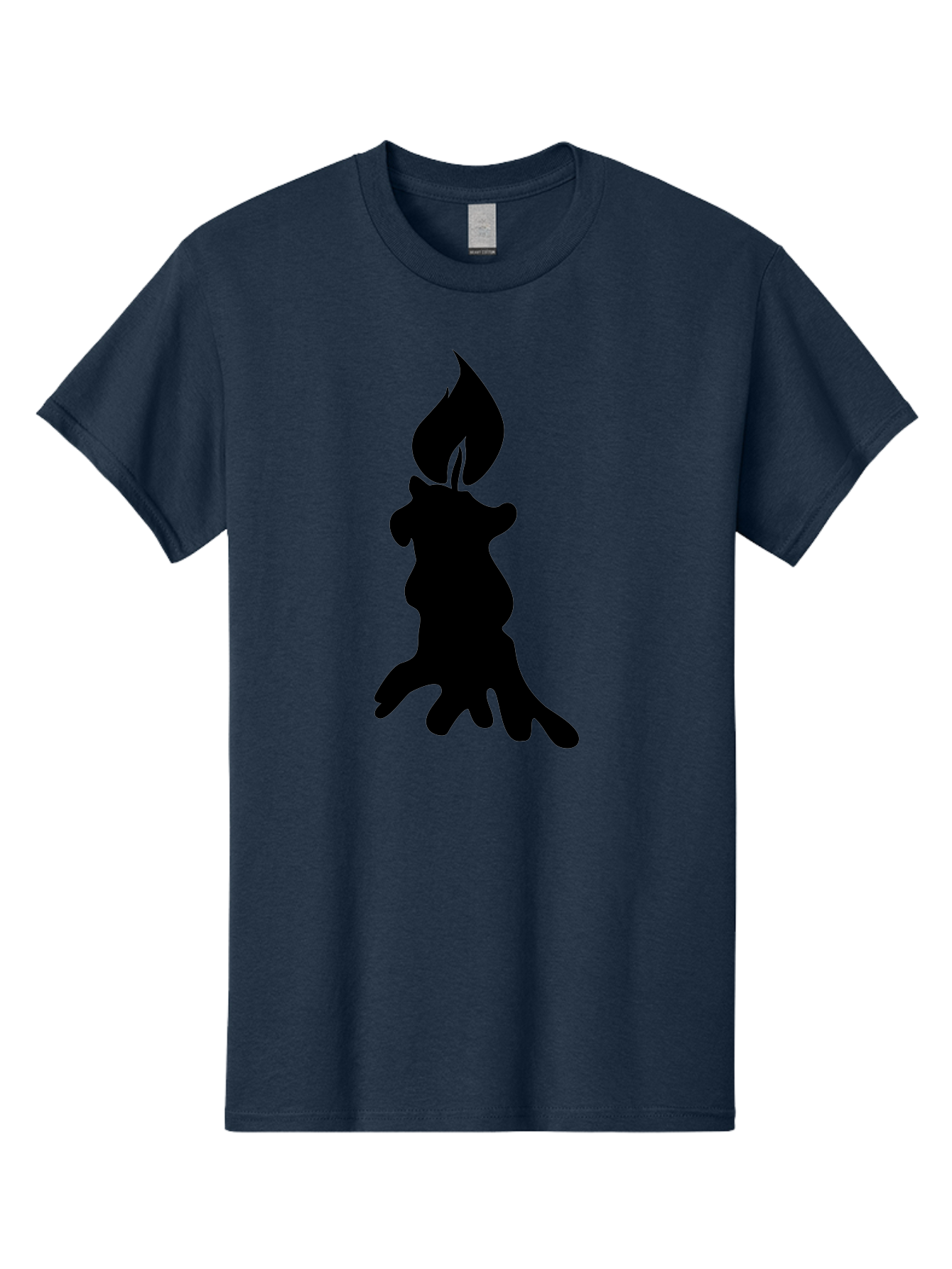 Candle-Silhouette Men'S Graphic Tee, 100% Cotton, Comfortable Casual Summer Wear, Machine Washable, Candle Silhouette, Wax Drips, Flame Icon, Minimalist Design, Simple Graphics, Candlelight Ambiance, Soothing Atmosphere, Warm Glow Aab207 19