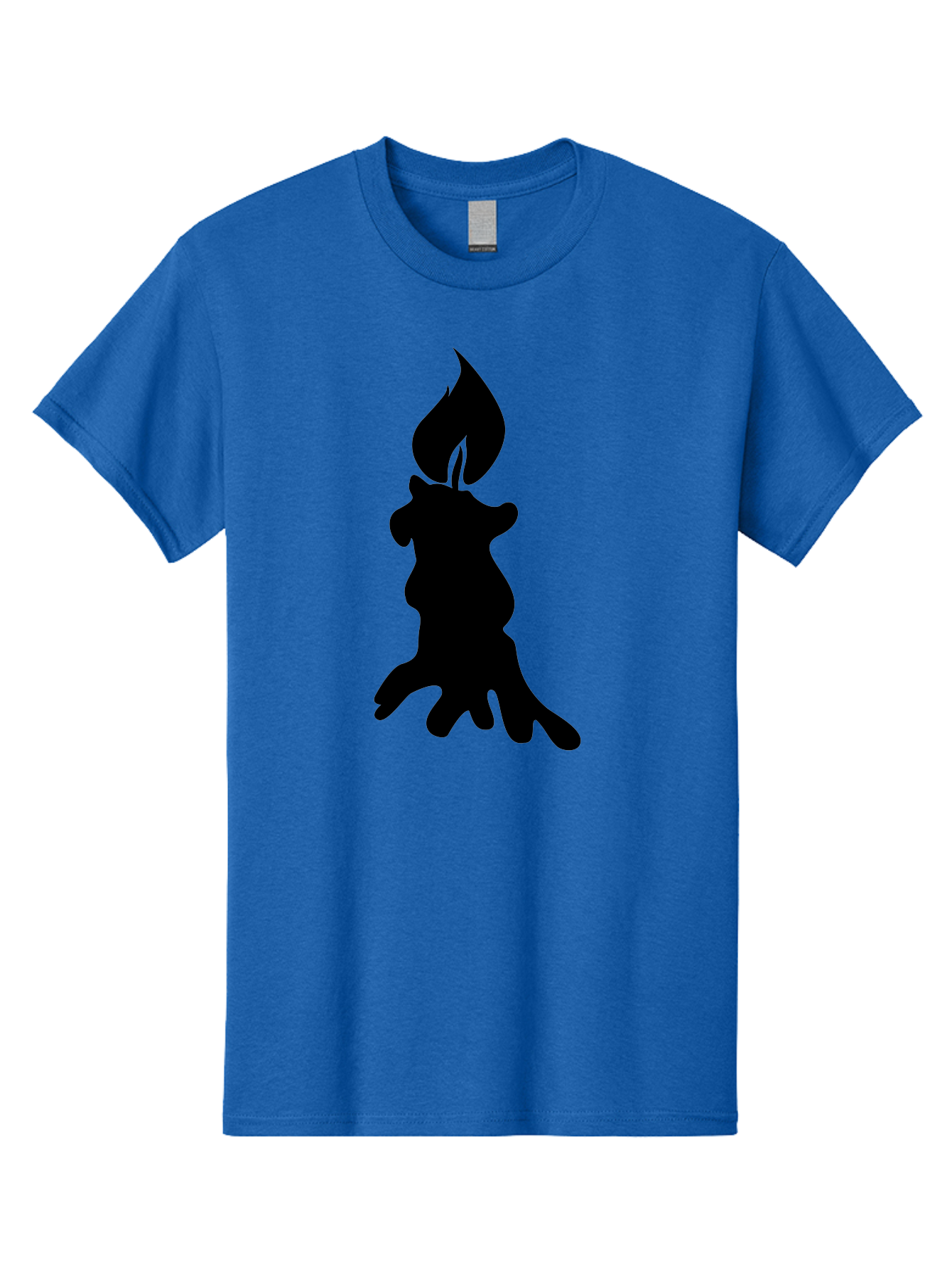Candle-Silhouette Men'S Graphic Tee, 100% Cotton, Comfortable Casual Summer Wear, Machine Washable, Candle Silhouette, Wax Drips, Flame Icon, Minimalist Design, Simple Graphics, Candlelight Ambiance, Soothing Atmosphere, Warm Glow Aab207 25
