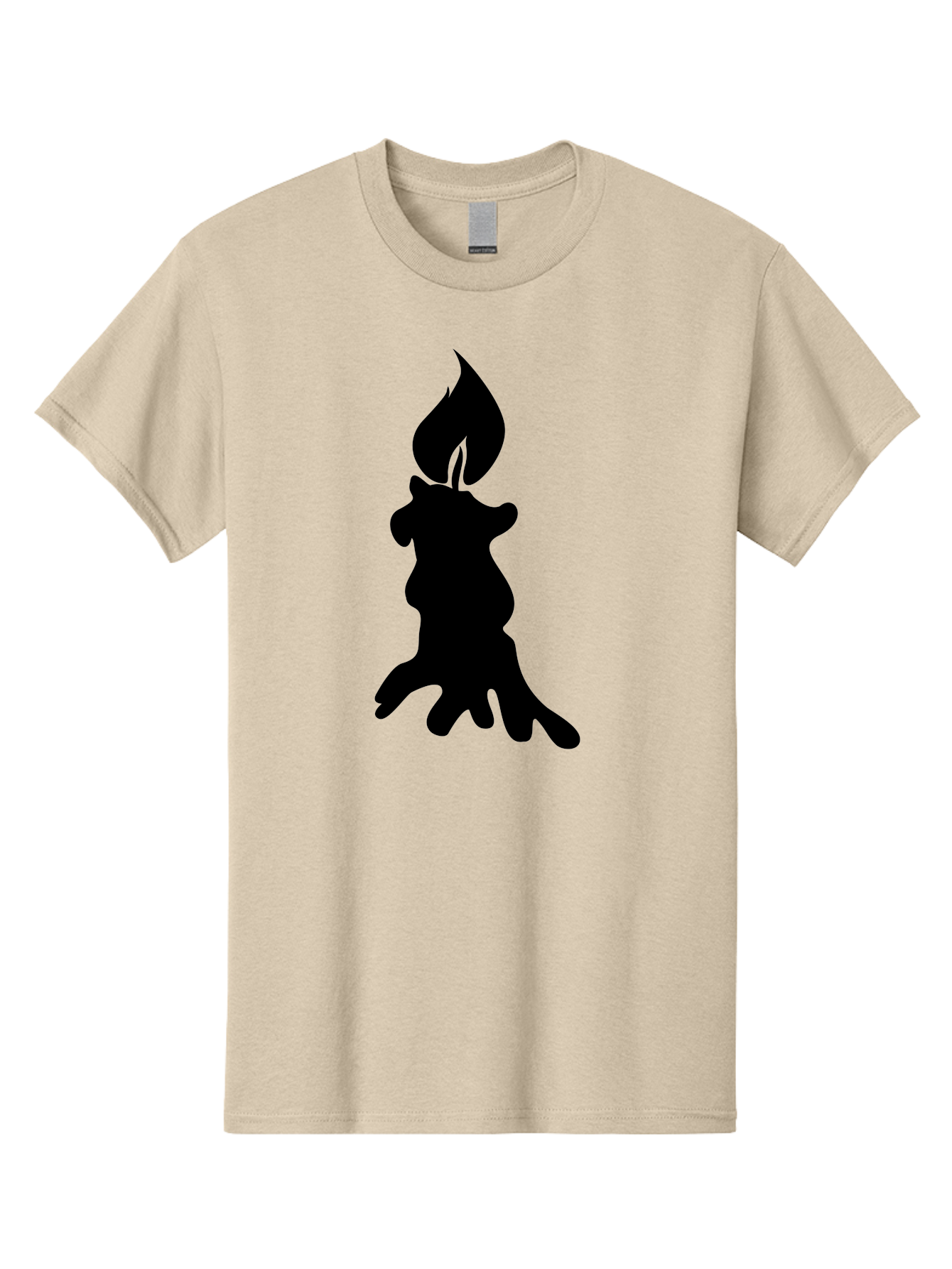 Candle-Silhouette Men'S Graphic Tee, 100% Cotton, Comfortable Casual Summer Wear, Machine Washable, Candle Silhouette, Wax Drips, Flame Icon, Minimalist Design, Simple Graphics, Candlelight Ambiance, Soothing Atmosphere, Warm Glow Aab207 27