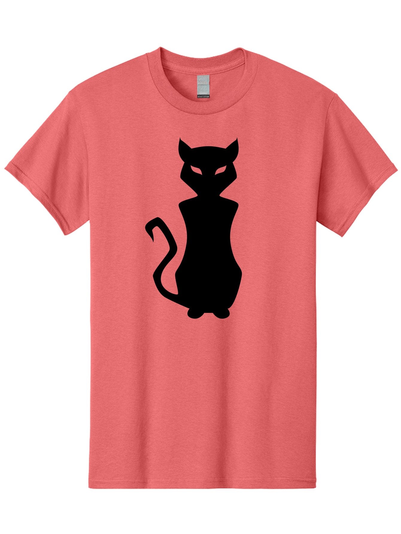 Cat-Silhouette Men'S Graphic Tee, 100% Cotton, Comfortable Casual Summer Wear, Machine Washable, Black Cat Silhouette, Glowy Eyes, Cat'S Paw On Face, Feline Figure, Mysterious Animal, Sleek Design, Glowing Green Eyes, Cat Shape Aab209 6