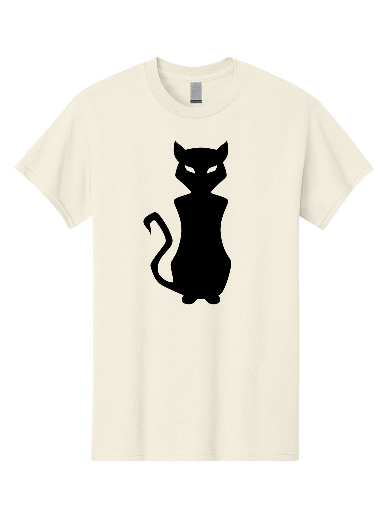 Cat-Silhouette Men'S Graphic Tee, 100% Cotton, Comfortable Casual Summer Wear, Machine Washable, Black Cat Silhouette, Glowy Eyes, Cat'S Paw On Face, Feline Figure, Mysterious Animal, Sleek Design, Glowing Green Eyes, Cat Shape Aab209 9
