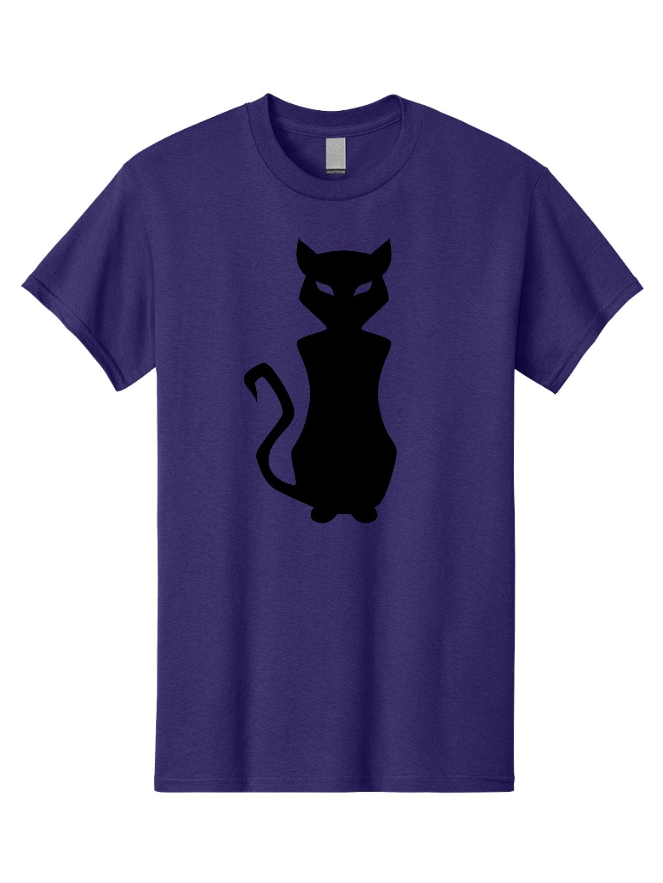 Cat-Silhouette Men'S Graphic Tee, 100% Cotton, Comfortable Casual Summer Wear, Machine Washable, Black Cat Silhouette, Glowy Eyes, Cat'S Paw On Face, Feline Figure, Mysterious Animal, Sleek Design, Glowing Green Eyes, Cat Shape Aab209 10