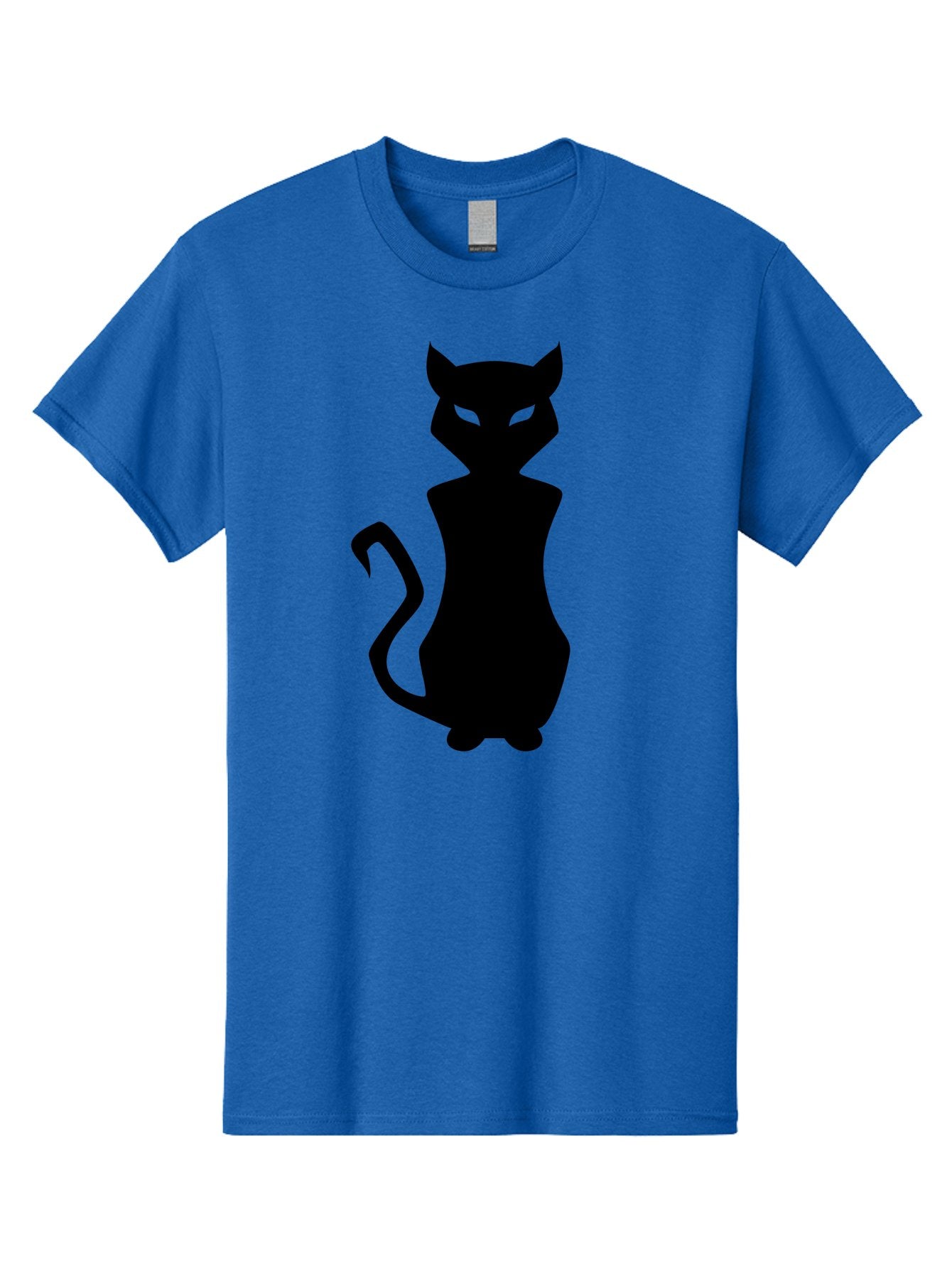 Cat-Silhouette Men'S Graphic Tee, 100% Cotton, Comfortable Casual Summer Wear, Machine Washable, Black Cat Silhouette, Glowy Eyes, Cat'S Paw On Face, Feline Figure, Mysterious Animal, Sleek Design, Glowing Green Eyes, Cat Shape Aab209 12