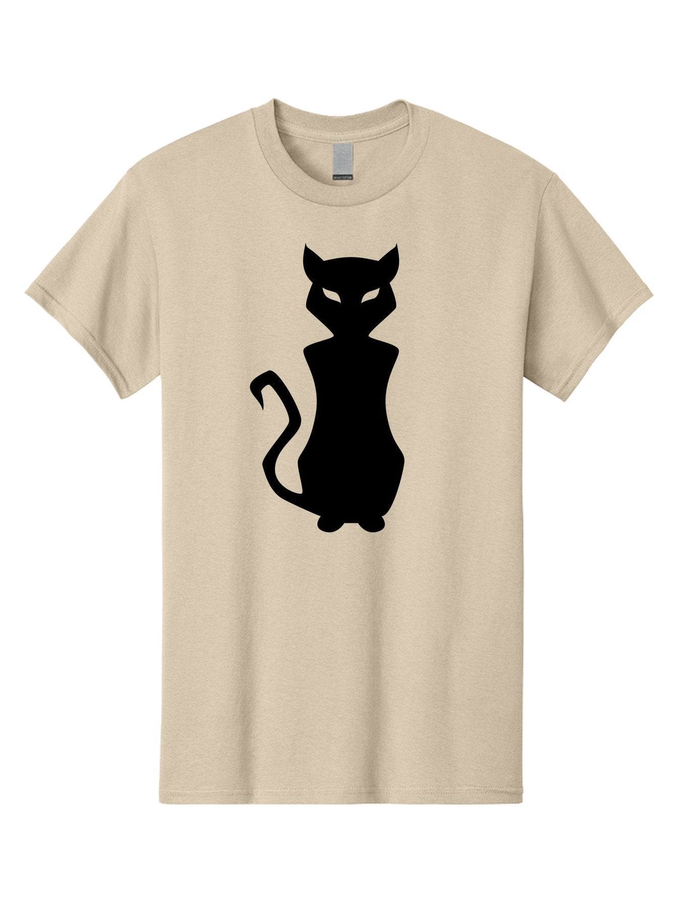 Cat-Silhouette Men'S Graphic Tee, 100% Cotton, Comfortable Casual Summer Wear, Machine Washable, Black Cat Silhouette, Glowy Eyes, Cat'S Paw On Face, Feline Figure, Mysterious Animal, Sleek Design, Glowing Green Eyes, Cat Shape Aab209 13