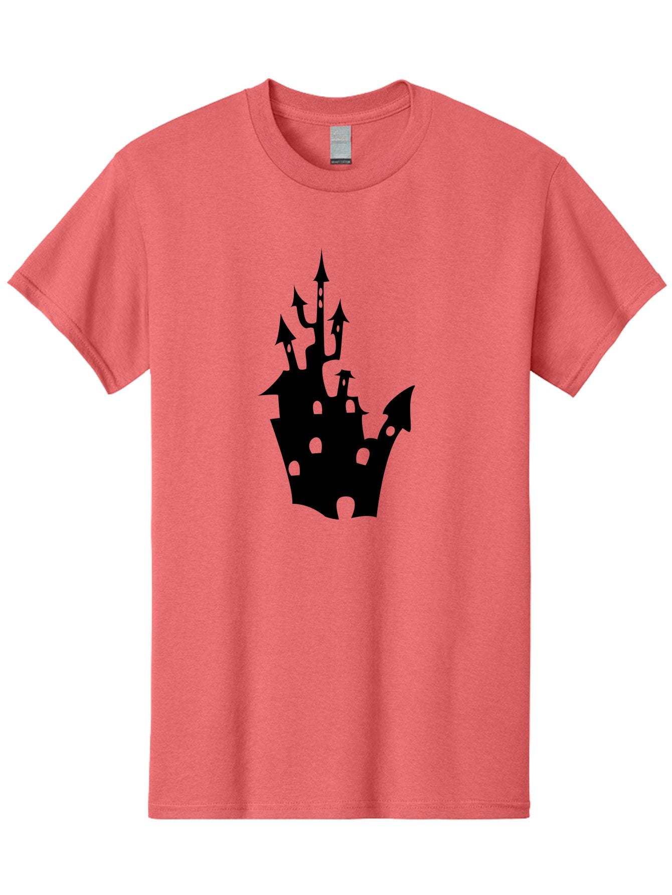 Crown-Castle Men'S Graphic Tee, 100% Cotton, Comfortable Casual Summer Wear, Machine Washable, Crown Shaped Castle, Medieval Architecture, Fantasy Design, Regal Crown, Mysterious Silhouette, Eerie Atmosphere, Dark Fantasy, Gothic Style Aab211 11
