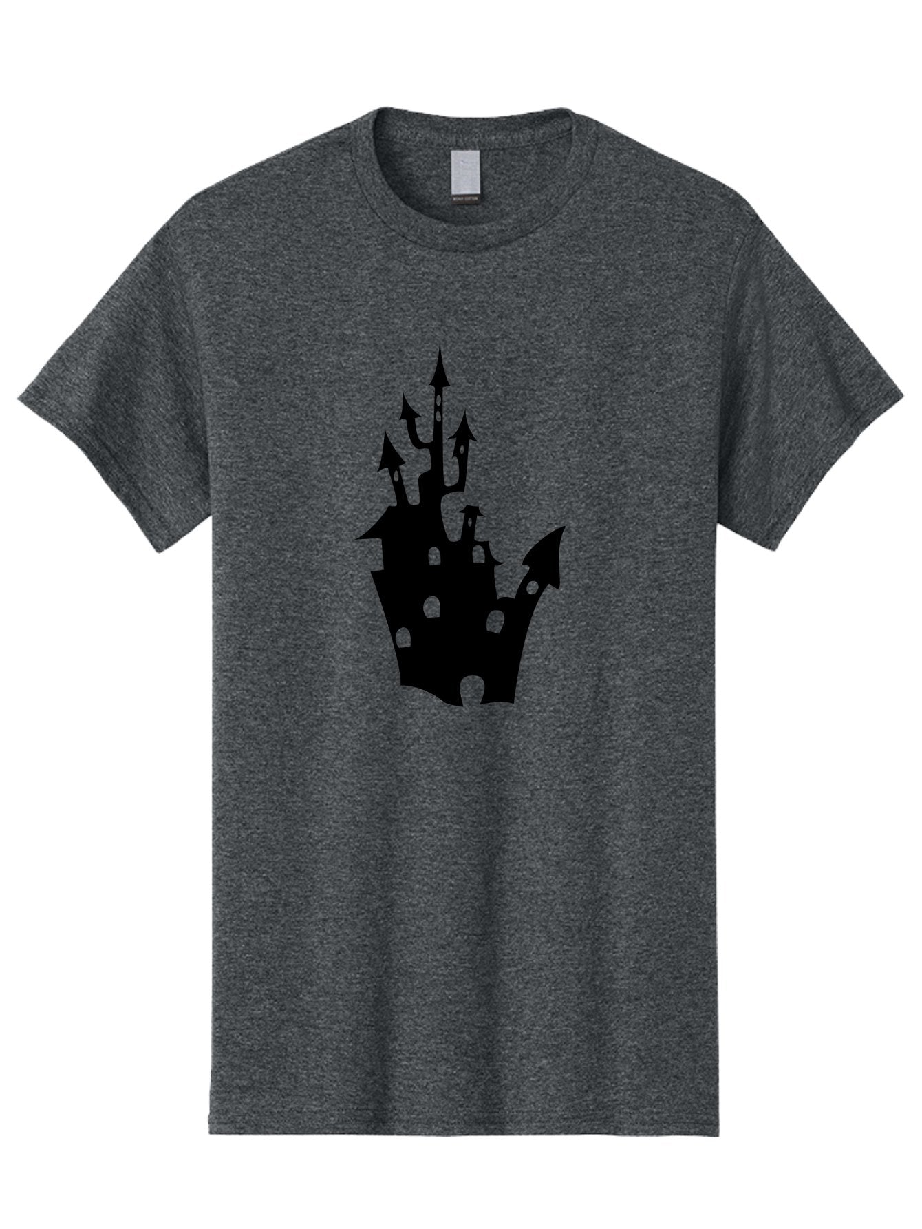 Crown-Castle Men'S Graphic Tee, 100% Cotton, Comfortable Casual Summer Wear, Machine Washable, Crown Shaped Castle, Medieval Architecture, Fantasy Design, Regal Crown, Mysterious Silhouette, Eerie Atmosphere, Dark Fantasy, Gothic Style Aab211 4