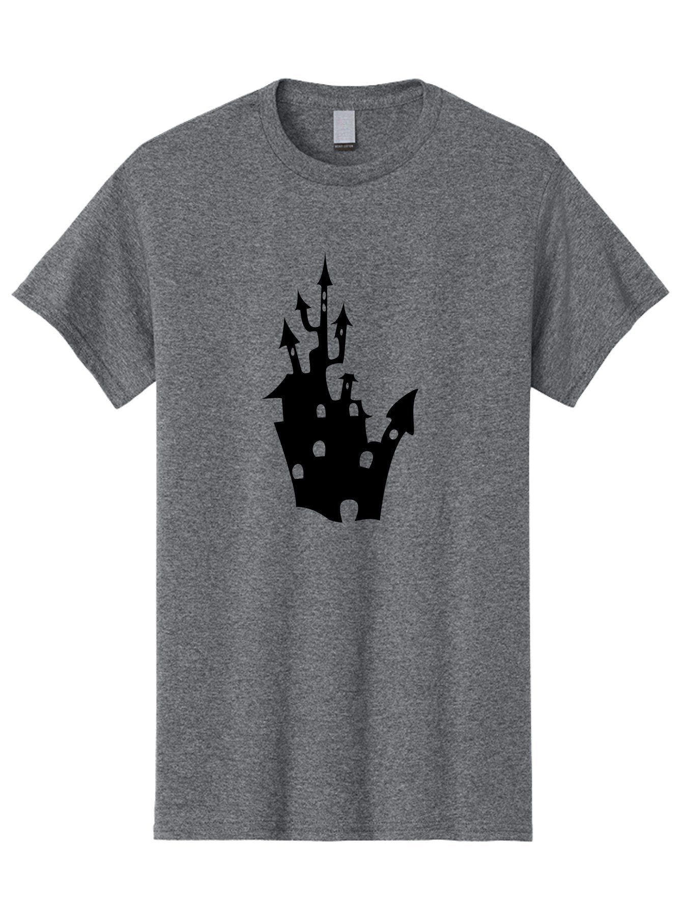 Crown-Castle Men'S Graphic Tee, 100% Cotton, Comfortable Casual Summer Wear, Machine Washable, Crown Shaped Castle, Medieval Architecture, Fantasy Design, Regal Crown, Mysterious Silhouette, Eerie Atmosphere, Dark Fantasy, Gothic Style Aab211 8