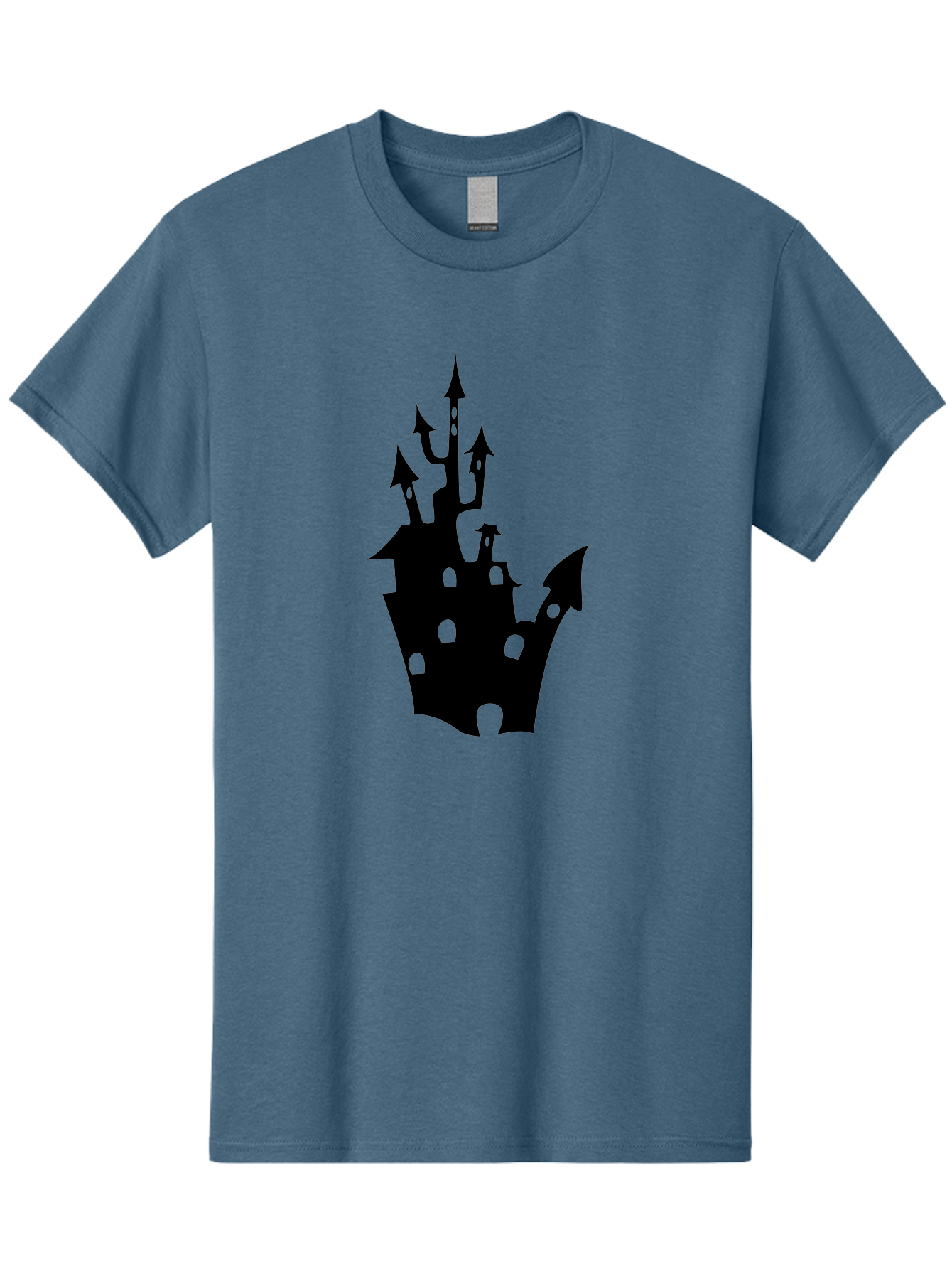 Crown-Castle Men'S Graphic Tee, 100% Cotton, Comfortable Casual Summer Wear, Machine Washable, Crown Shaped Castle, Medieval Architecture, Fantasy Design, Regal Crown, Mysterious Silhouette, Eerie Atmosphere, Dark Fantasy, Gothic Style Aab211 11