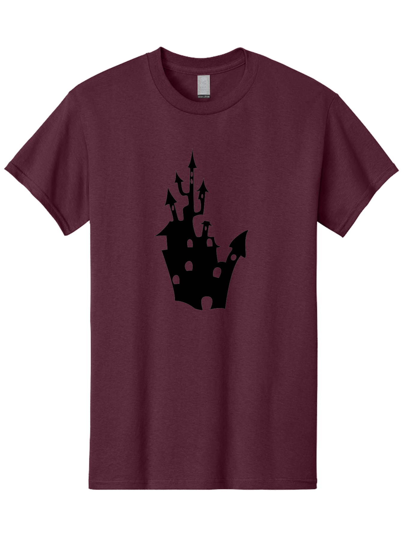 Crown-Castle Men'S Graphic Tee, 100% Cotton, Comfortable Casual Summer Wear, Machine Washable, Crown Shaped Castle, Medieval Architecture, Fantasy Design, Regal Crown, Mysterious Silhouette, Eerie Atmosphere, Dark Fantasy, Gothic Style Aab211 13
