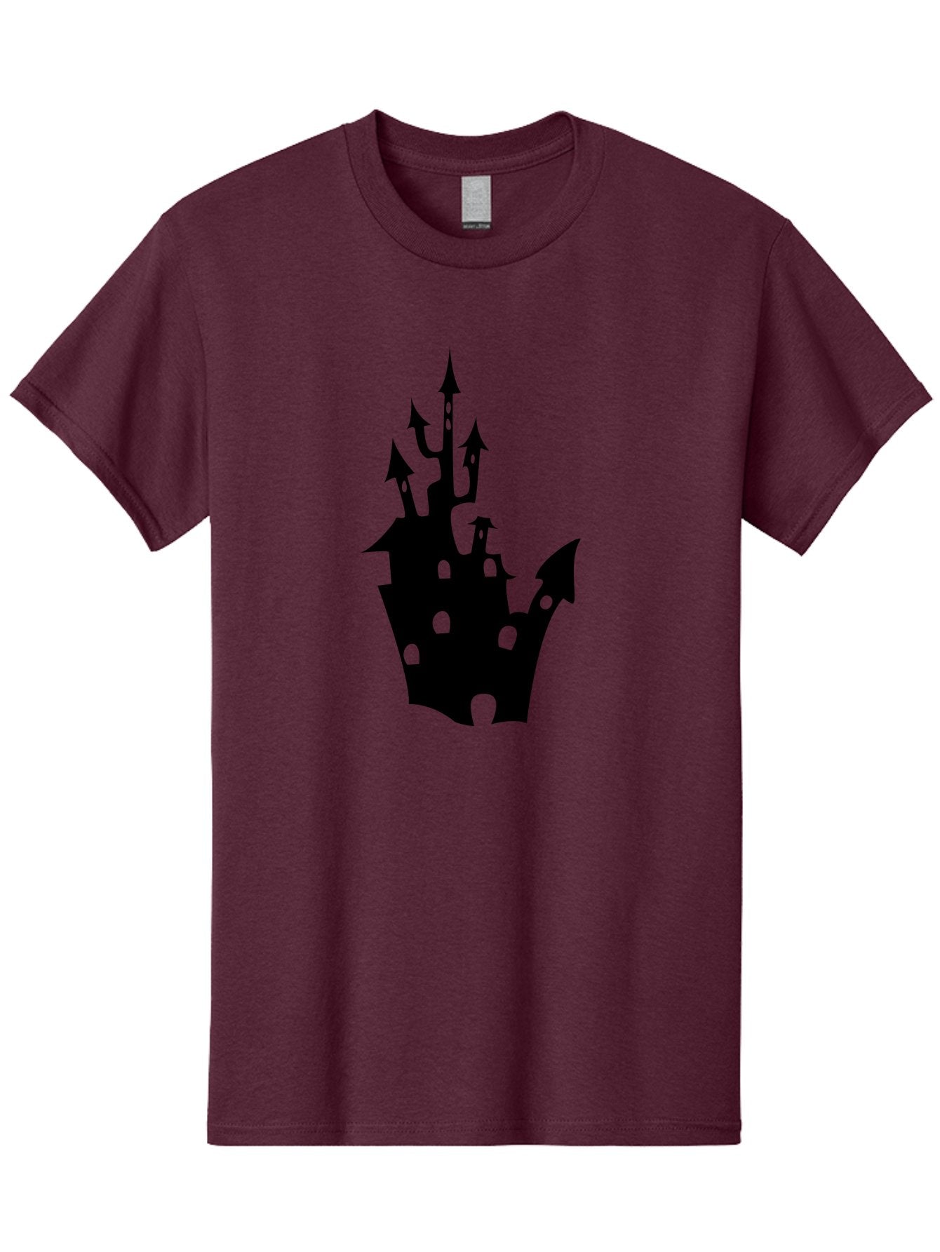 Crown-Castle Men'S Graphic Tee, 100% Cotton, Comfortable Casual Summer Wear, Machine Washable, Crown Shaped Castle, Medieval Architecture, Fantasy Design, Regal Crown, Mysterious Silhouette, Eerie Atmosphere, Dark Fantasy, Gothic Style Aab211 9