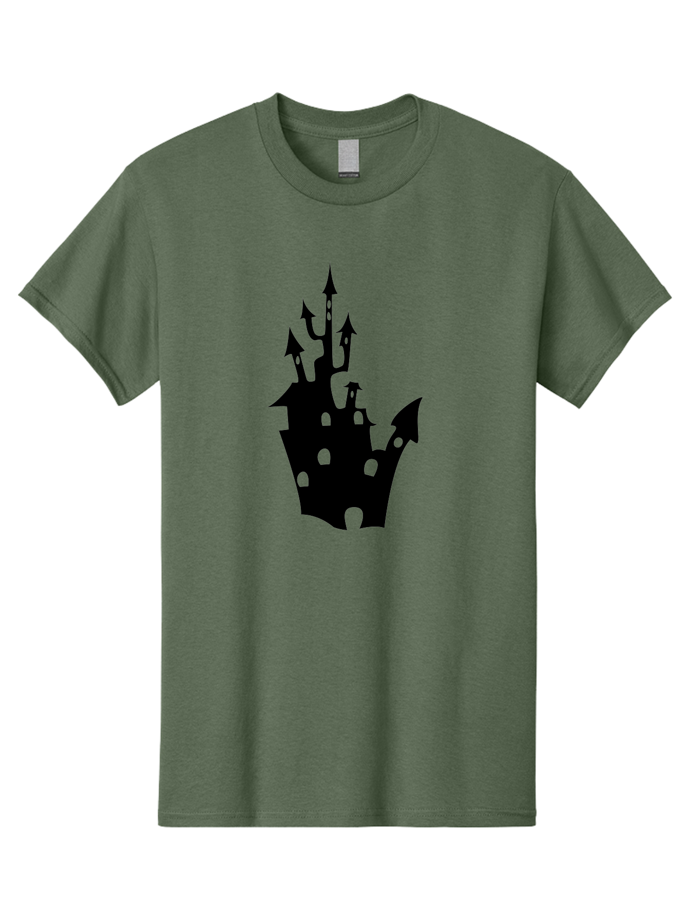 Crown-Castle Men'S Graphic Tee, 100% Cotton, Comfortable Casual Summer Wear, Machine Washable, Crown Shaped Castle, Medieval Architecture, Fantasy Design, Regal Crown, Mysterious Silhouette, Eerie Atmosphere, Dark Fantasy, Gothic Style Aab211 15