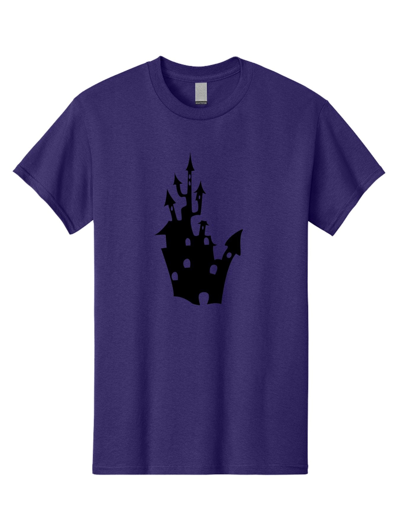 Crown-Castle Men'S Graphic Tee, 100% Cotton, Comfortable Casual Summer Wear, Machine Washable, Crown Shaped Castle, Medieval Architecture, Fantasy Design, Regal Crown, Mysterious Silhouette, Eerie Atmosphere, Dark Fantasy, Gothic Style Aab211 13
