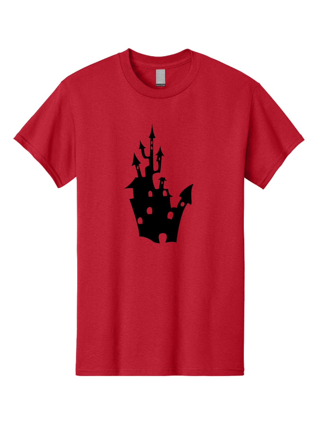 Crown-Castle Men'S Graphic Tee, 100% Cotton, Comfortable Casual Summer Wear, Machine Washable, Crown Shaped Castle, Medieval Architecture, Fantasy Design, Regal Crown, Mysterious Silhouette, Eerie Atmosphere, Dark Fantasy, Gothic Style Aab211 3