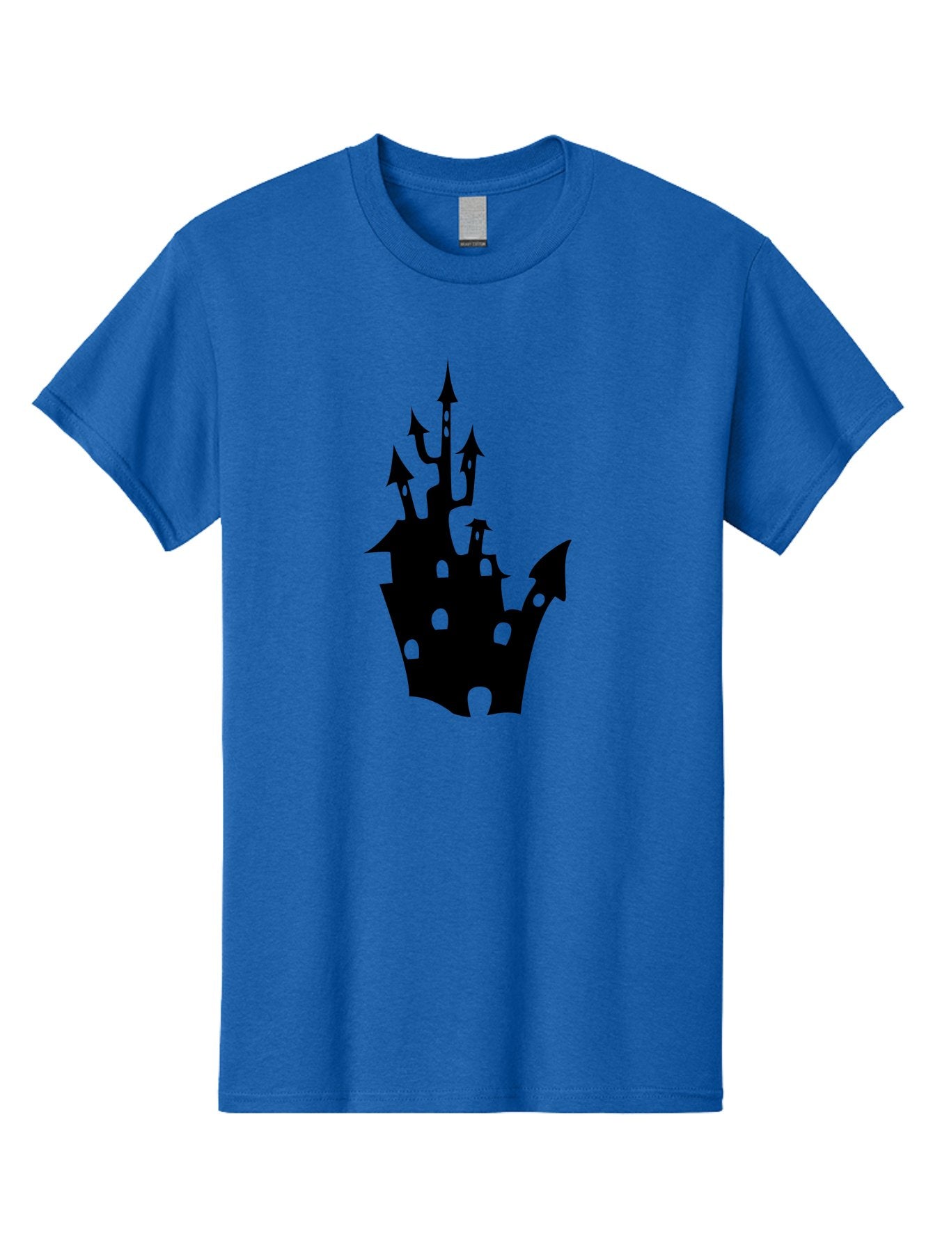 Crown-Castle Men'S Graphic Tee, 100% Cotton, Comfortable Casual Summer Wear, Machine Washable, Crown Shaped Castle, Medieval Architecture, Fantasy Design, Regal Crown, Mysterious Silhouette, Eerie Atmosphere, Dark Fantasy, Gothic Style Aab211 14