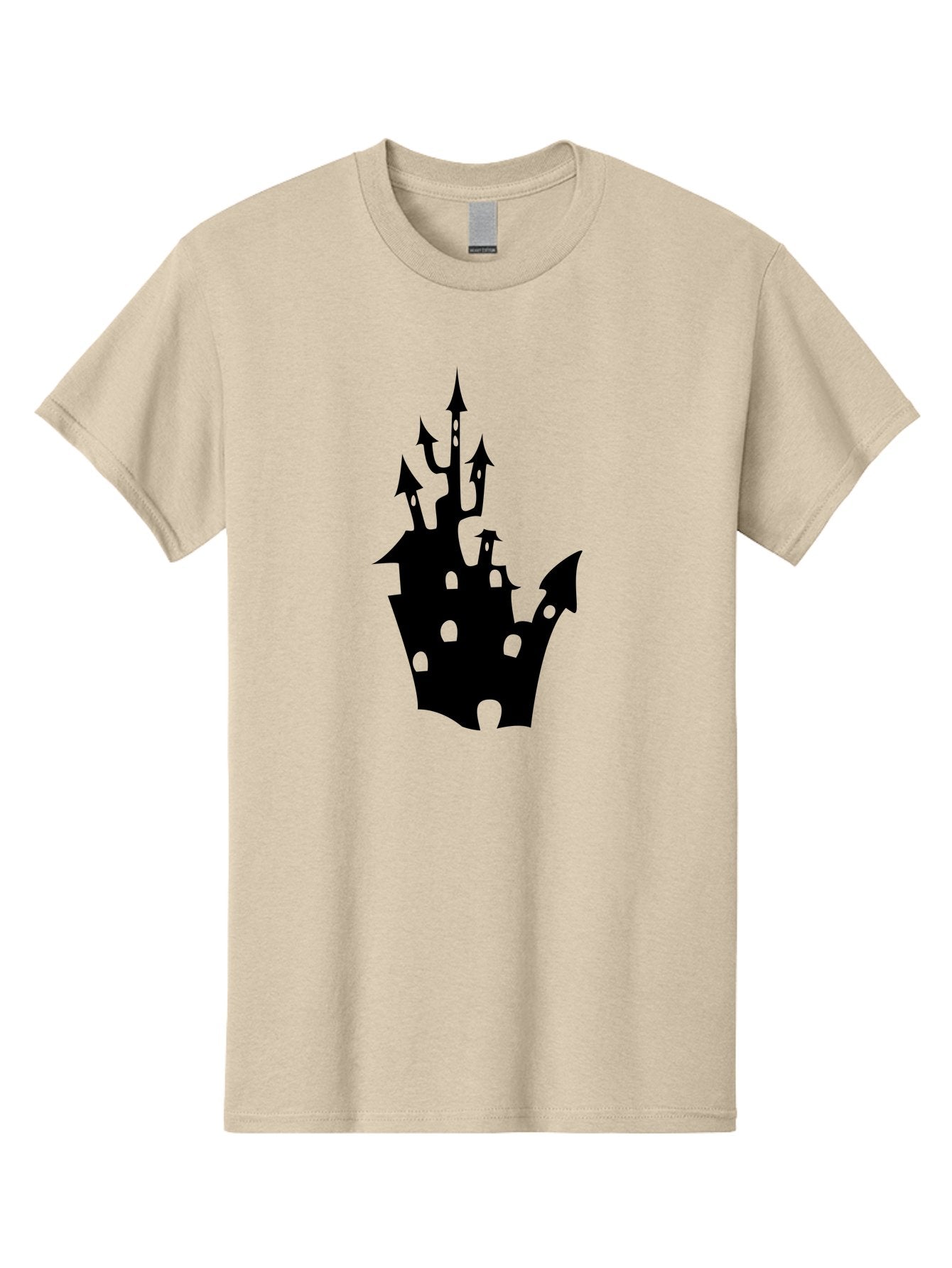 Crown-Castle Men'S Graphic Tee, 100% Cotton, Comfortable Casual Summer Wear, Machine Washable, Crown Shaped Castle, Medieval Architecture, Fantasy Design, Regal Crown, Mysterious Silhouette, Eerie Atmosphere, Dark Fantasy, Gothic Style Aab211 7
