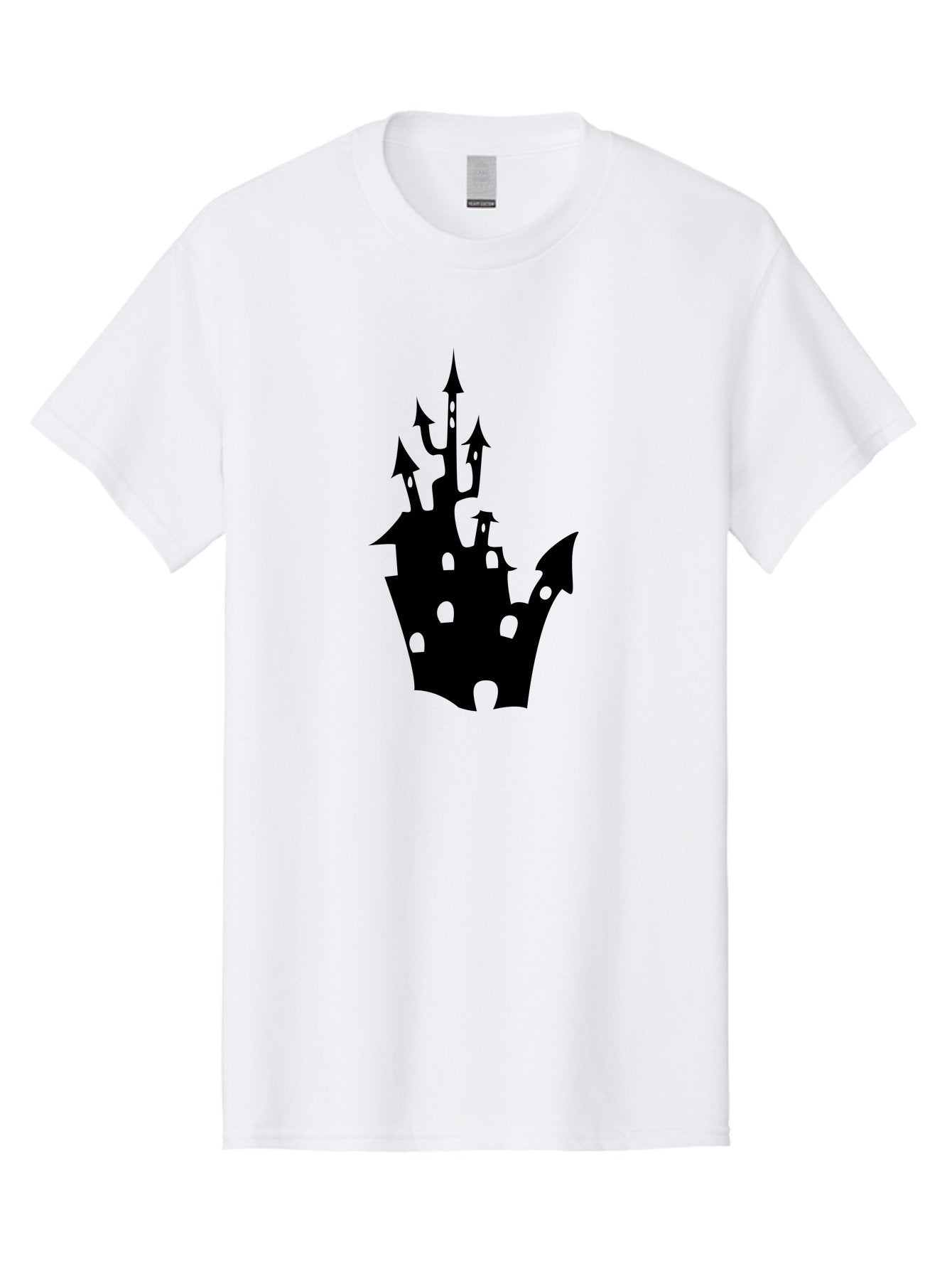 Crown-Castle Men'S Graphic Tee, 100% Cotton, Comfortable Casual Summer Wear, Machine Washable, Crown Shaped Castle, Medieval Architecture, Fantasy Design, Regal Crown, Mysterious Silhouette, Eerie Atmosphere, Dark Fantasy, Gothic Style Aab211 15