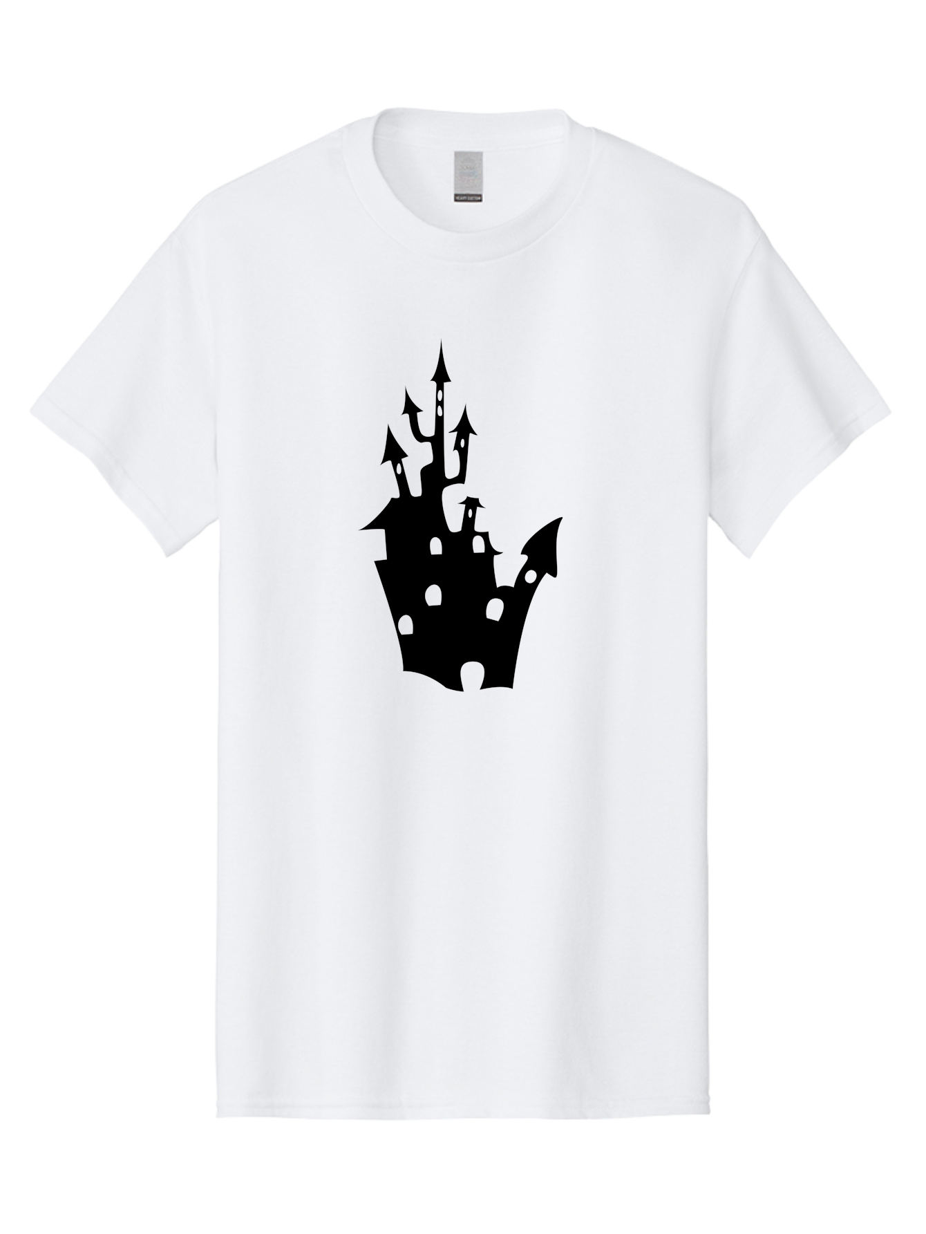 Crown-Castle Men'S Graphic Tee, 100% Cotton, Comfortable Casual Summer Wear, Machine Washable, Crown Shaped Castle, Medieval Architecture, Fantasy Design, Regal Crown, Mysterious Silhouette, Eerie Atmosphere, Dark Fantasy, Gothic Style Aab211 29