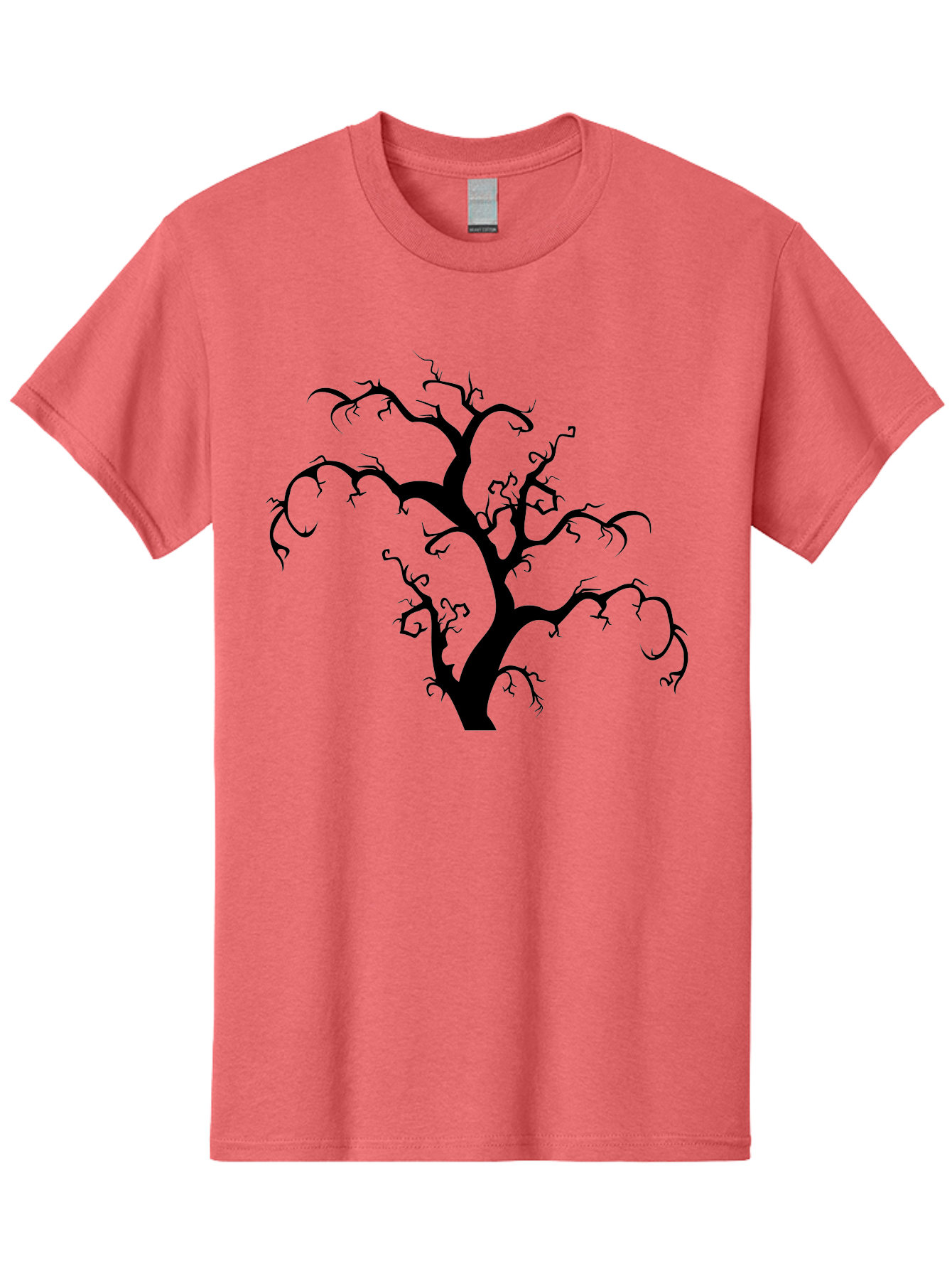 Dead-Tree-Silhouette Men'S Graphic Tee, 100% Cotton, Comfortable Casual Summer Wear, Machine Washable, Dead Tree Silhouette, Barren Branches, Spooky Atmosphere, Gothic Art, Mysterious, Haunting, Twisted, Eerie Aab213 5