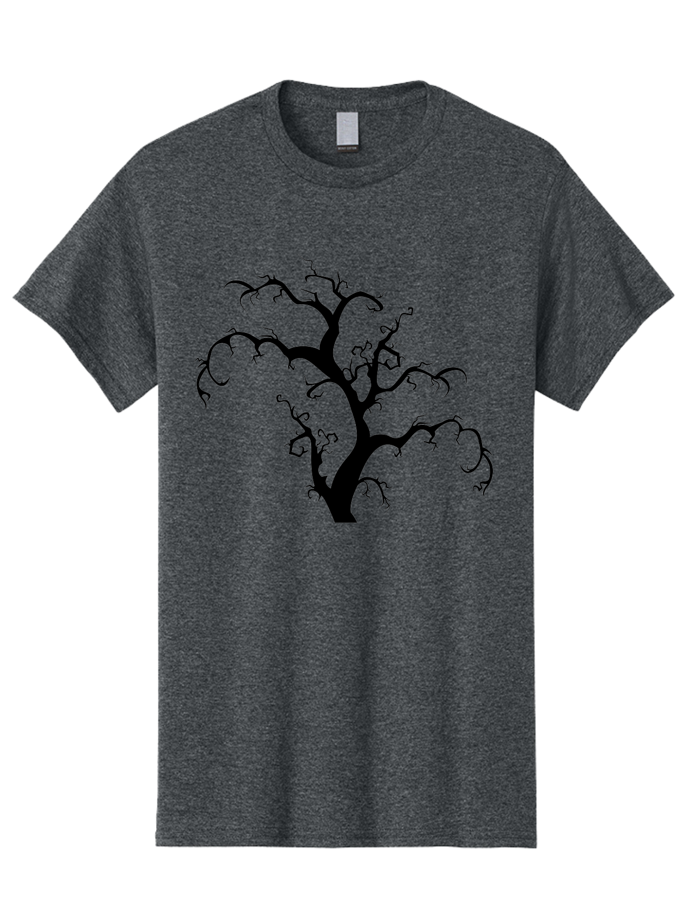 Dead-Tree-Silhouette Men'S Graphic Tee, 100% Cotton, Comfortable Casual Summer Wear, Machine Washable, Dead Tree Silhouette, Barren Branches, Spooky Atmosphere, Gothic Art, Mysterious, Haunting, Twisted, Eerie Aab213 7