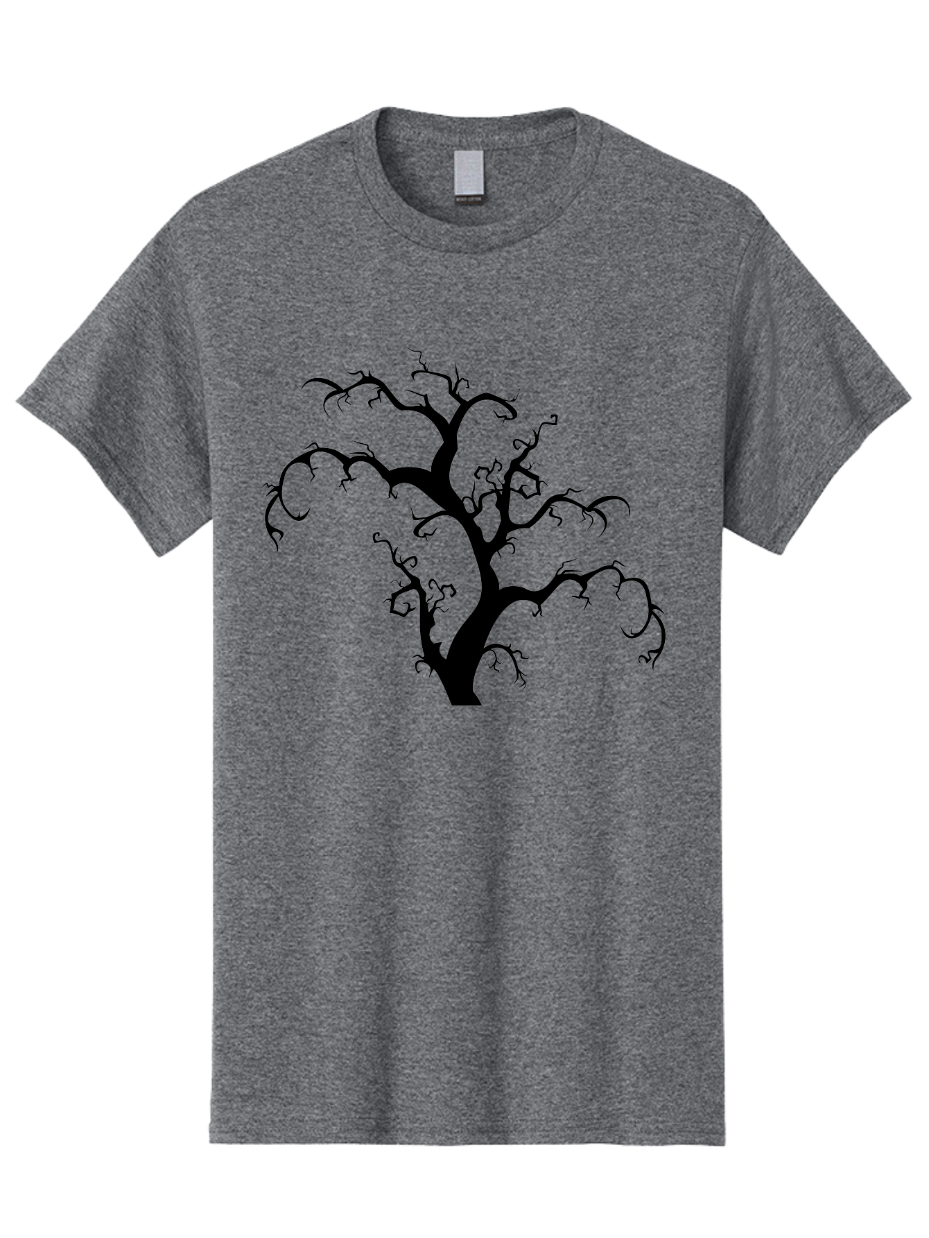 Dead-Tree-Silhouette Men'S Graphic Tee, 100% Cotton, Comfortable Casual Summer Wear, Machine Washable, Dead Tree Silhouette, Barren Branches, Spooky Atmosphere, Gothic Art, Mysterious, Haunting, Twisted, Eerie Aab213 9