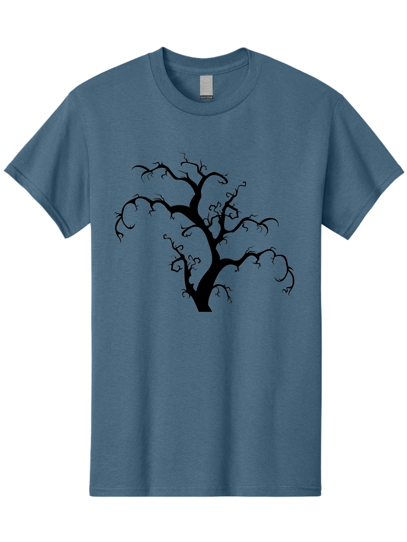 Dead-Tree-Silhouette Men'S Graphic Tee, 100% Cotton, Comfortable Casual Summer Wear, Machine Washable, Dead Tree Silhouette, Barren Branches, Spooky Atmosphere, Gothic Art, Mysterious, Haunting, Twisted, Eerie Aab213 11