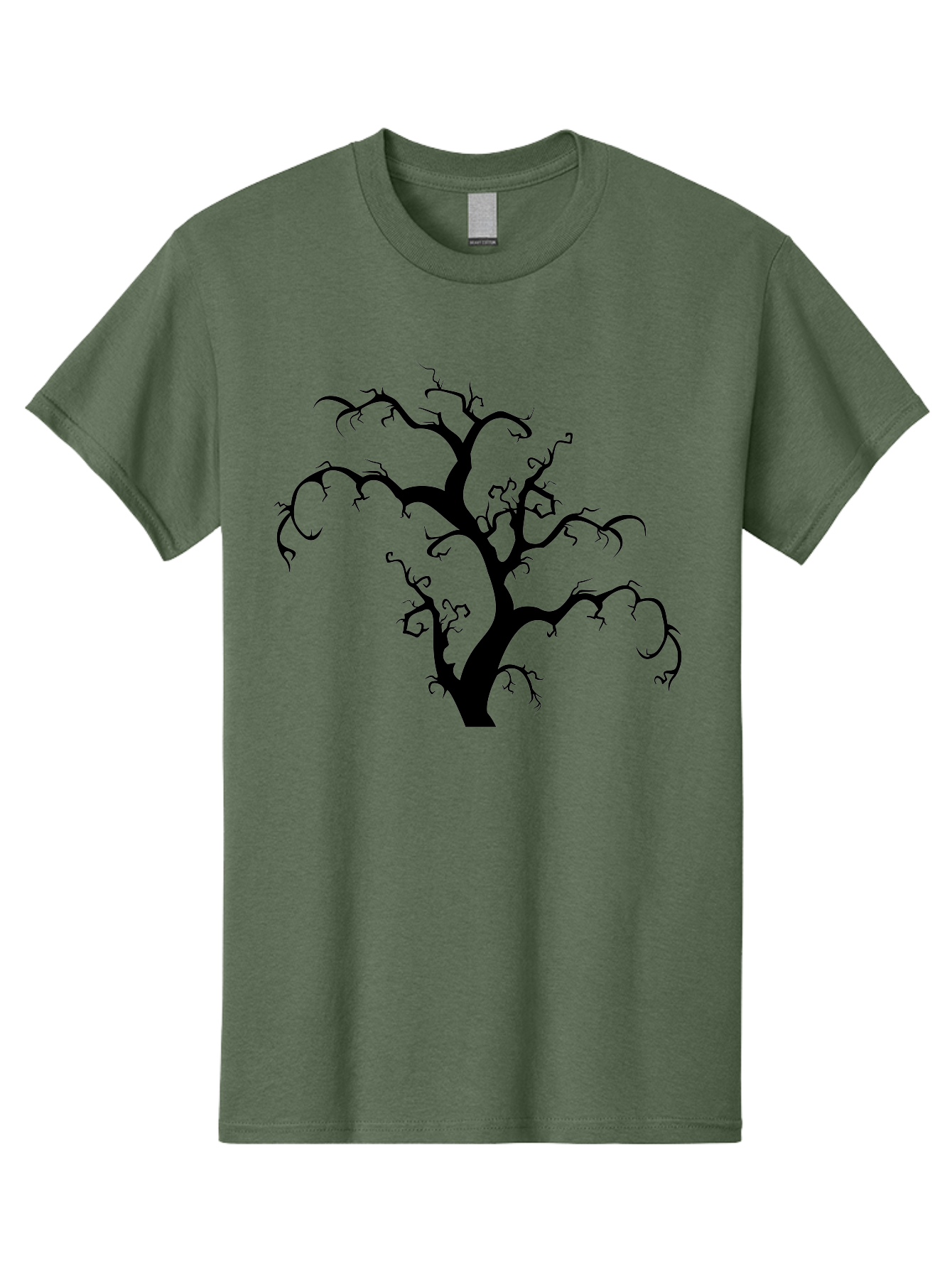 Dead-Tree-Silhouette Men'S Graphic Tee, 100% Cotton, Comfortable Casual Summer Wear, Machine Washable, Dead Tree Silhouette, Barren Branches, Spooky Atmosphere, Gothic Art, Mysterious, Haunting, Twisted, Eerie Aab213 15