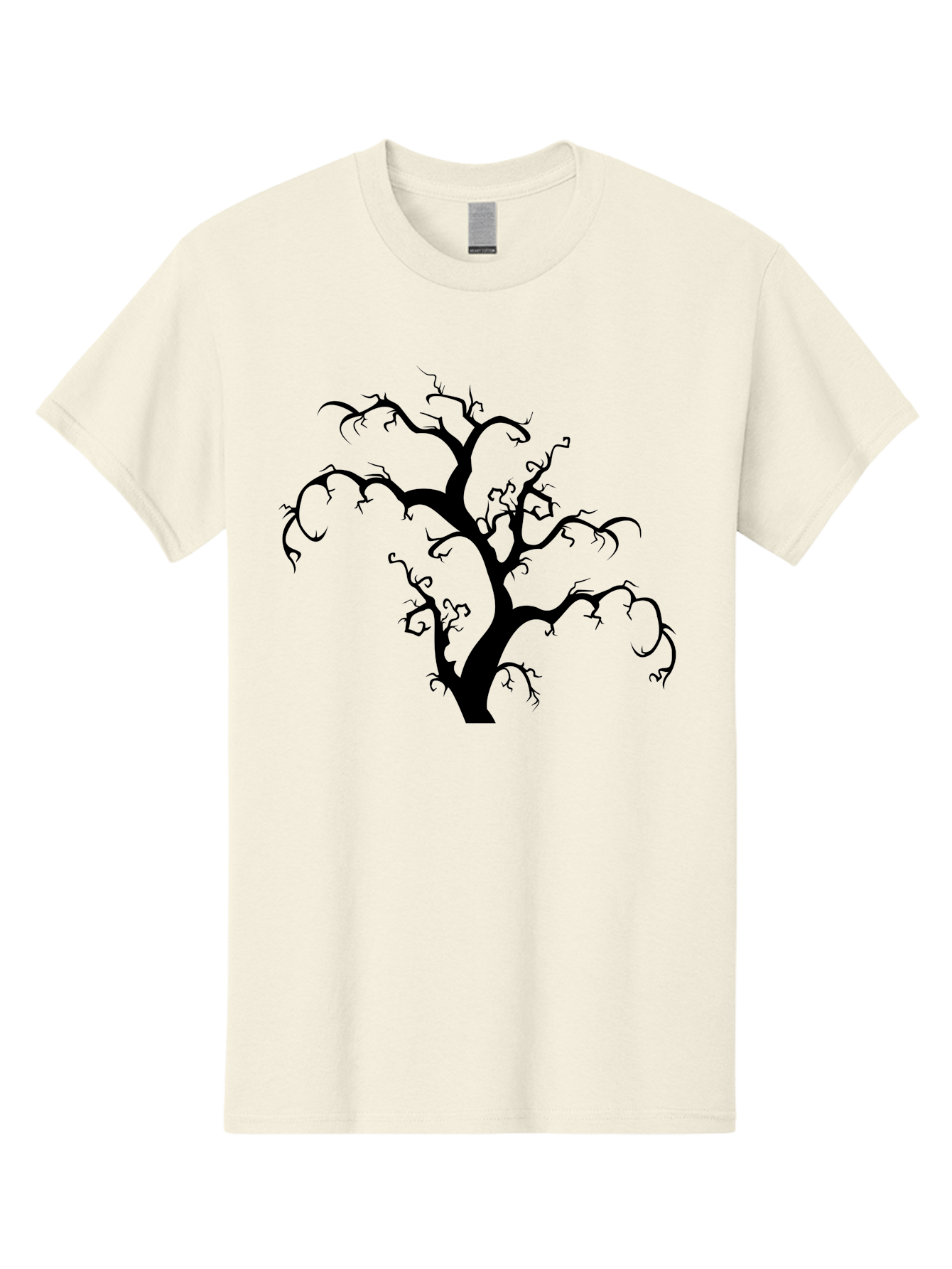 Dead-Tree-Silhouette Men'S Graphic Tee, 100% Cotton, Comfortable Casual Summer Wear, Machine Washable, Dead Tree Silhouette, Barren Branches, Spooky Atmosphere, Gothic Art, Mysterious, Haunting, Twisted, Eerie Aab213 17