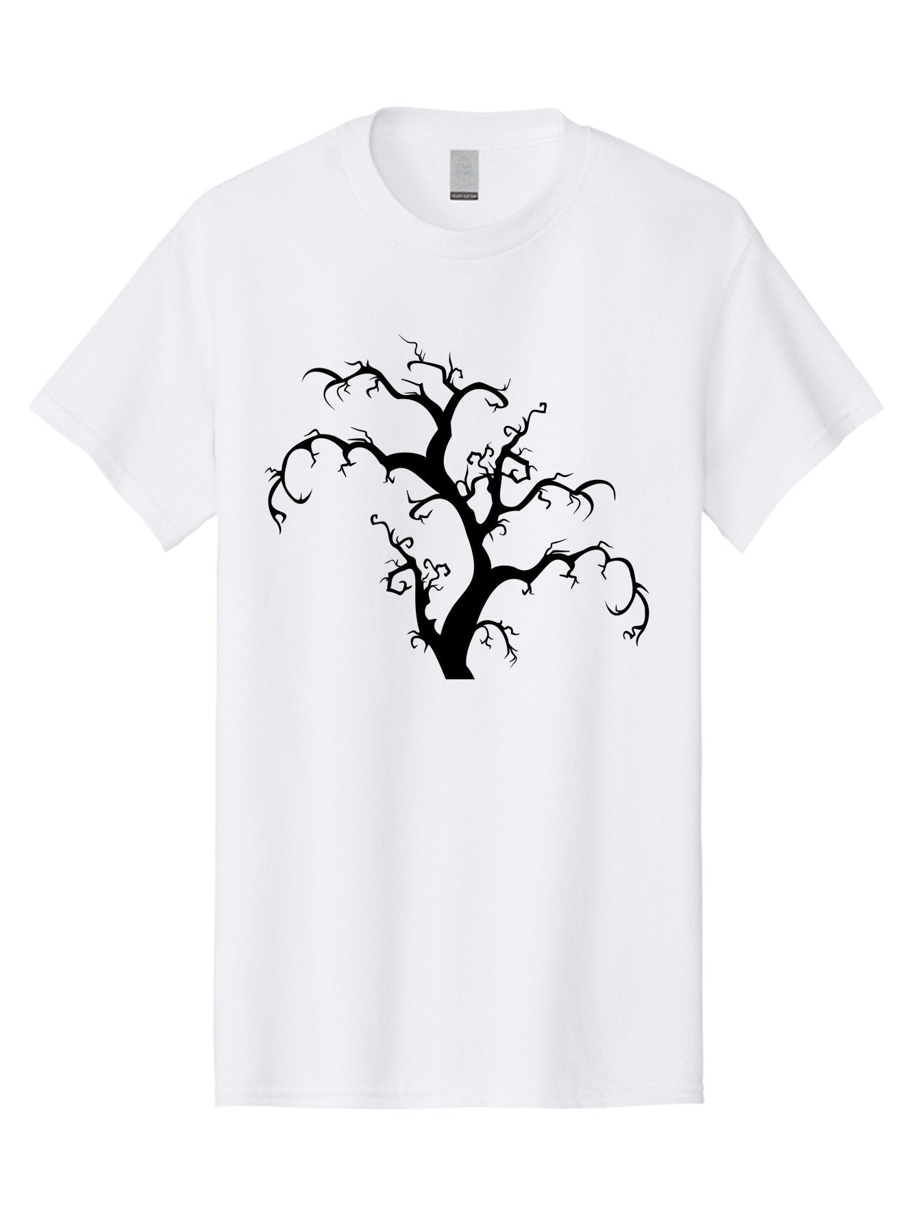 Dead-Tree-Silhouette Men'S Graphic Tee, 100% Cotton, Comfortable Casual Summer Wear, Machine Washable, Dead Tree Silhouette, Barren Branches, Spooky Atmosphere, Gothic Art, Mysterious, Haunting, Twisted, Eerie Aab213 12