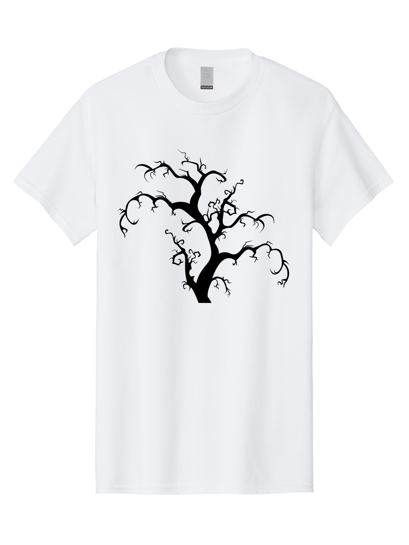Dead-Tree-Silhouette Men'S Graphic Tee, 100% Cotton, Comfortable Casual Summer Wear, Machine Washable, Dead Tree Silhouette, Barren Branches, Spooky Atmosphere, Gothic Art, Mysterious, Haunting, Twisted, Eerie Aab213 29