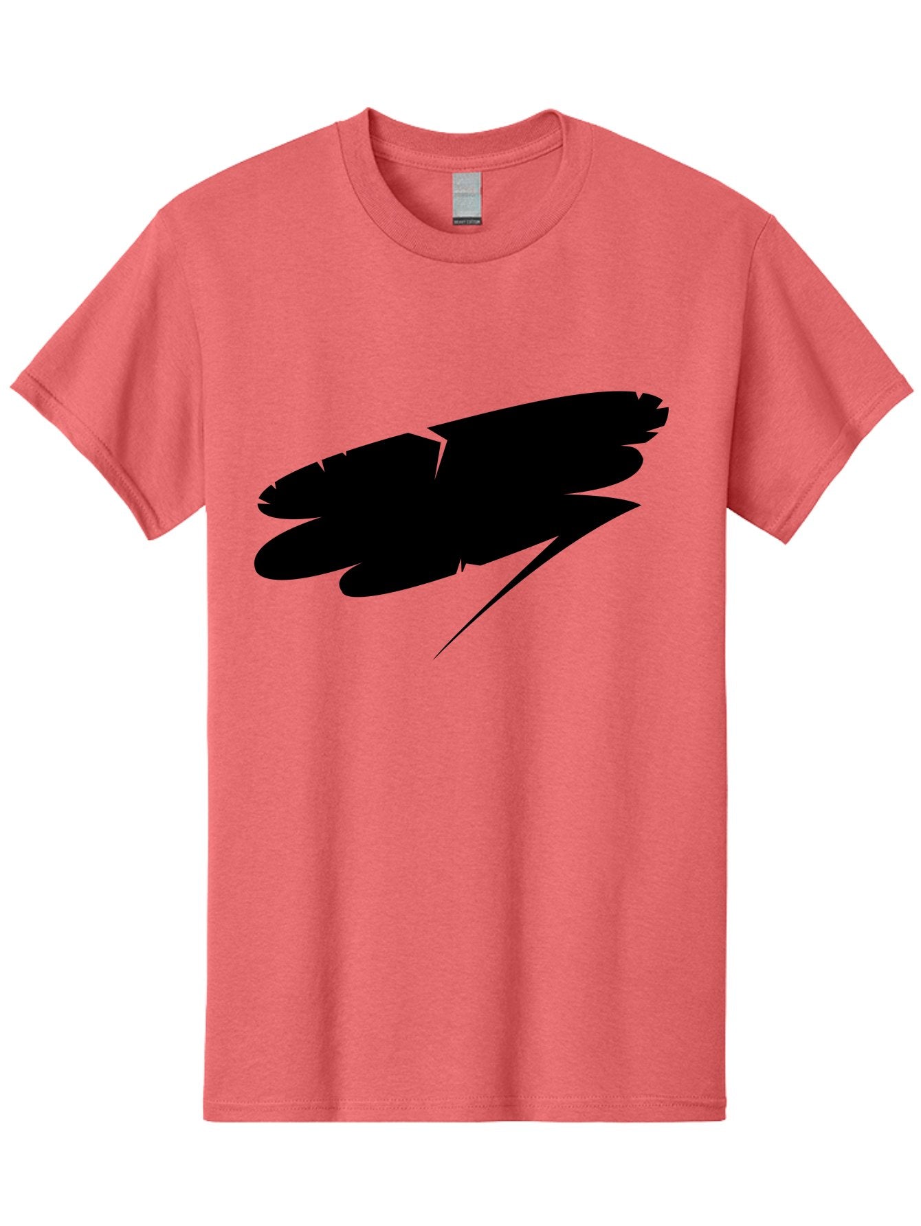 Feather-Silhouette Men'S Graphic Tee, 100% Cotton, Comfortable Casual Summer Wear, Machine Washable, Feather Silhouette, Black Feather, Minimalist Design, Simple Graphics, Bold Shapes, Graphic Elements, Abstract Art Aab214 8