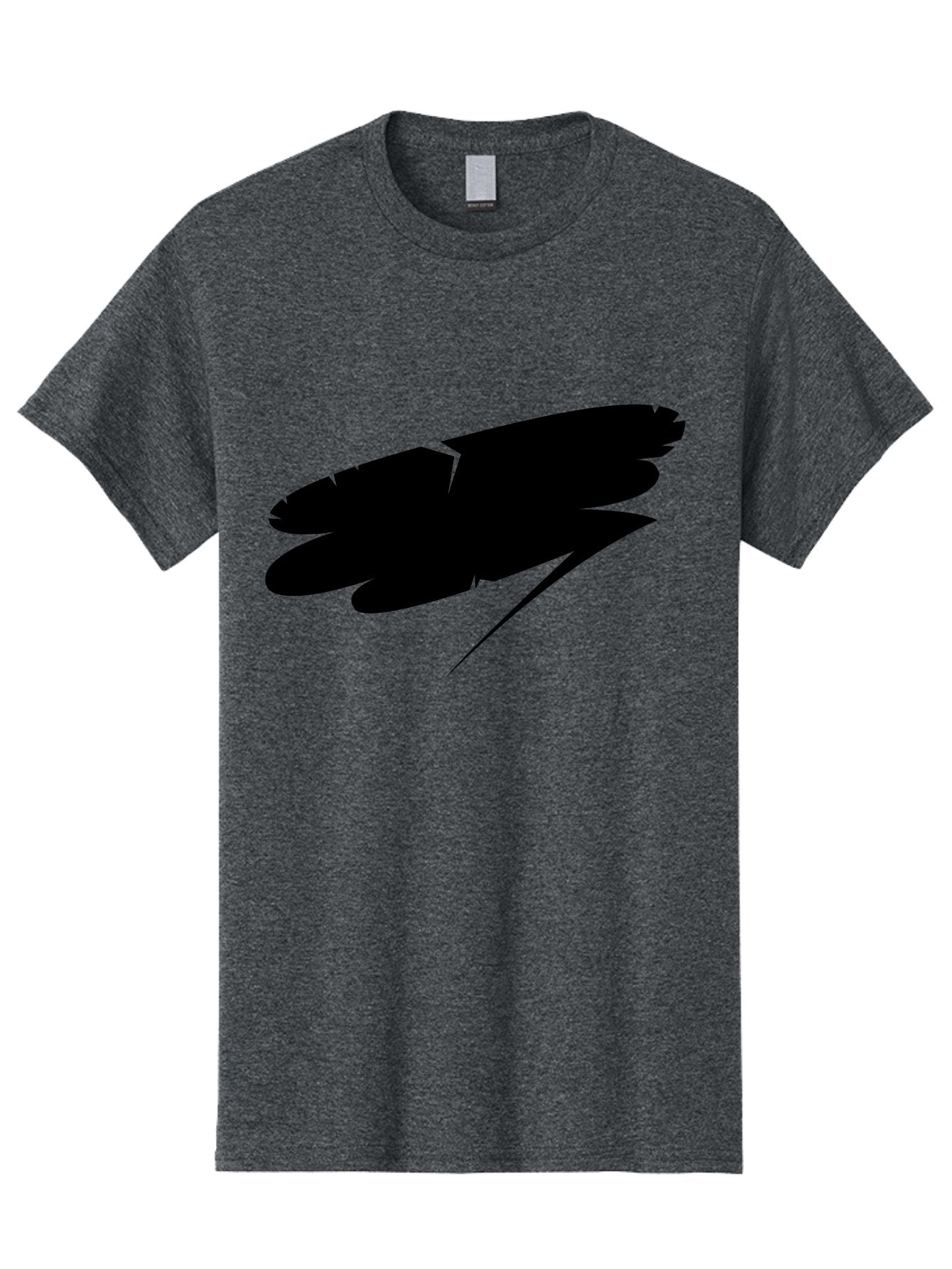 Feather-Silhouette Men'S Graphic Tee, 100% Cotton, Comfortable Casual Summer Wear, Machine Washable, Feather Silhouette, Black Feather, Minimalist Design, Simple Graphics, Bold Shapes, Graphic Elements, Abstract Art Aab214 11