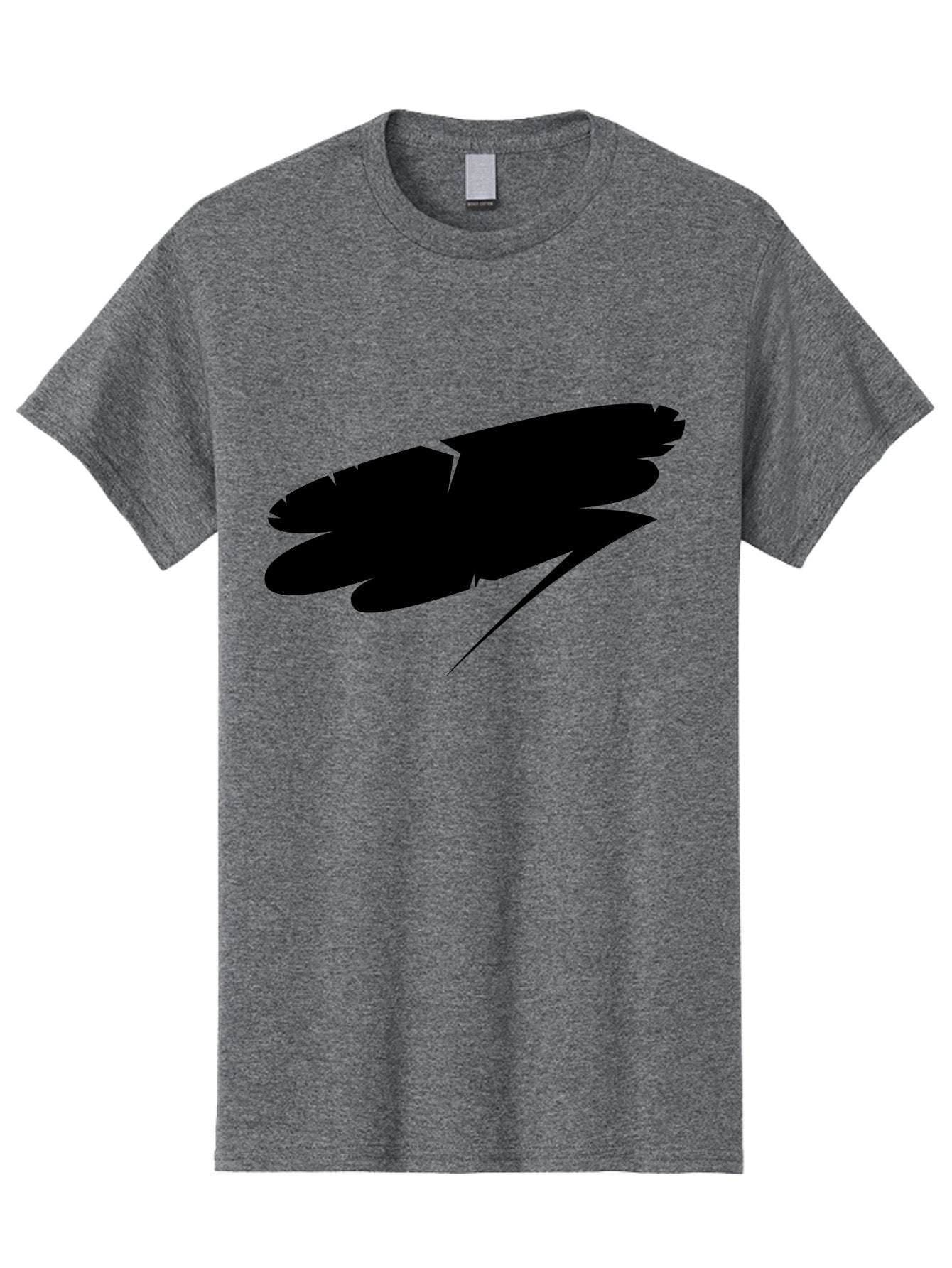 Feather-Silhouette Men'S Graphic Tee, 100% Cotton, Comfortable Casual Summer Wear, Machine Washable, Feather Silhouette, Black Feather, Minimalist Design, Simple Graphics, Bold Shapes, Graphic Elements, Abstract Art Aab214
