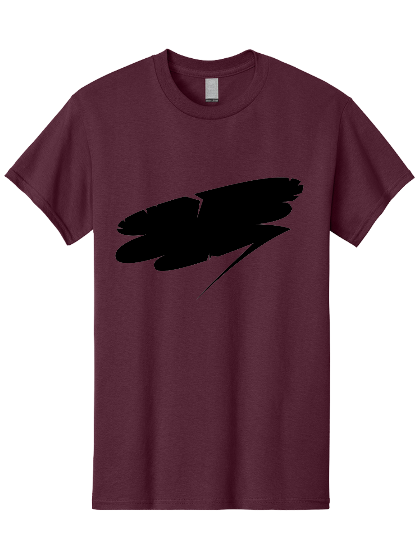 Feather-Silhouette Men'S Graphic Tee, 100% Cotton, Comfortable Casual Summer Wear, Machine Washable, Feather Silhouette, Black Feather, Minimalist Design, Simple Graphics, Bold Shapes, Graphic Elements, Abstract Art Aab214 13