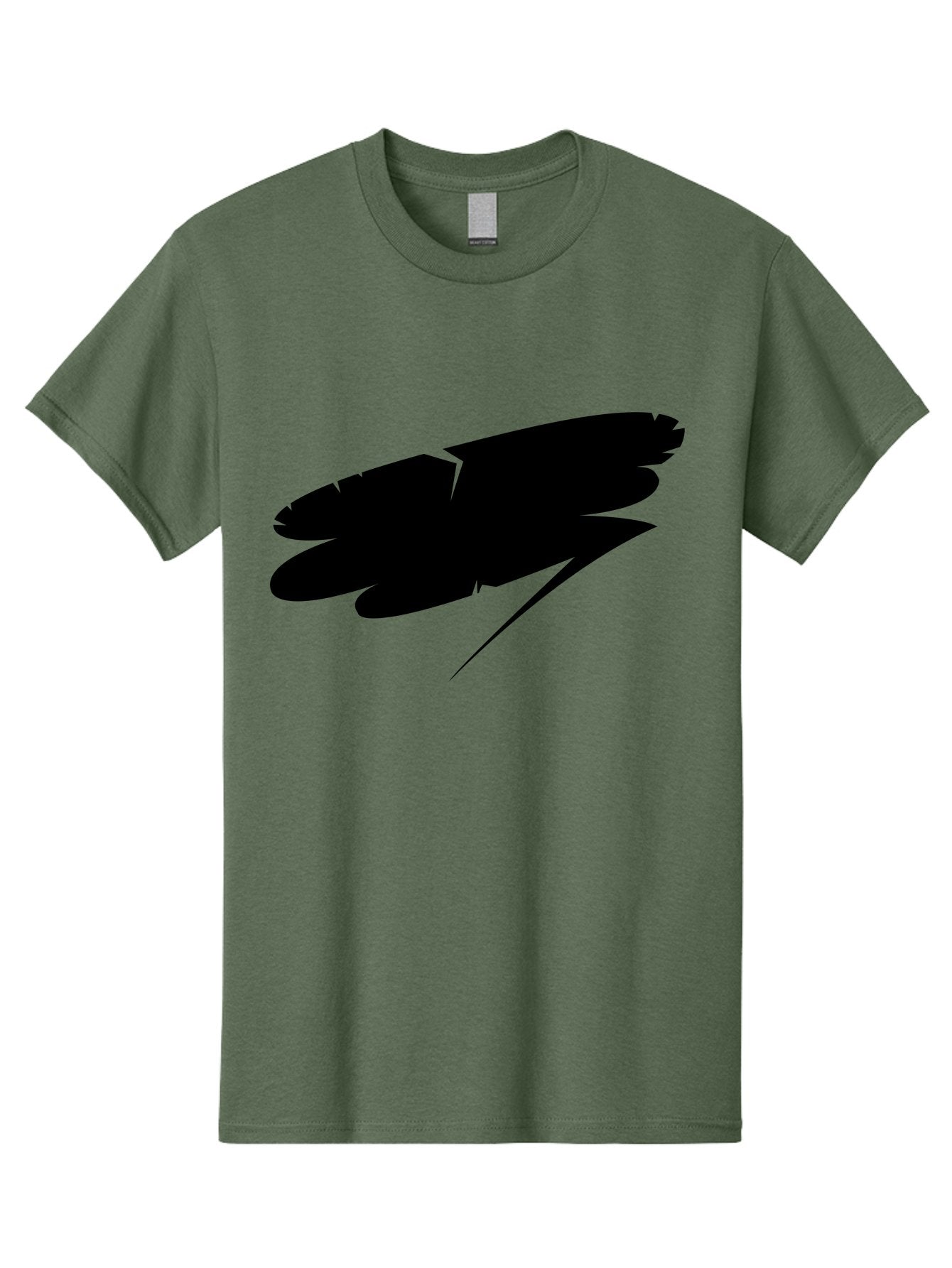 Feather-Silhouette Men'S Graphic Tee, 100% Cotton, Comfortable Casual Summer Wear, Machine Washable, Feather Silhouette, Black Feather, Minimalist Design, Simple Graphics, Bold Shapes, Graphic Elements, Abstract Art Aab214 13