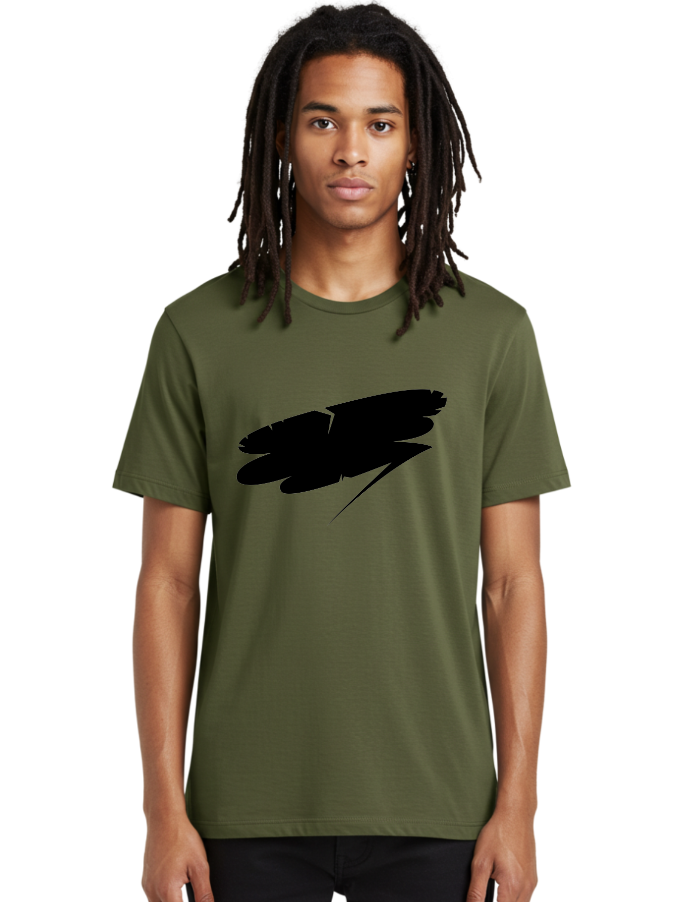 Feather-Silhouette Men'S Graphic Tee, 100% Cotton, Comfortable Casual Summer Wear, Machine Washable, Feather Silhouette, Black Feather, Minimalist Design, Simple Graphics, Bold Shapes, Graphic Elements, Abstract Art Aab214 16