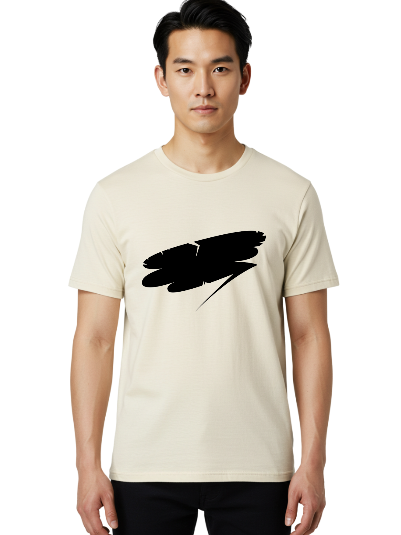Feather-Silhouette Men'S Graphic Tee, 100% Cotton, Comfortable Casual Summer Wear, Machine Washable, Feather Silhouette, Black Feather, Minimalist Design, Simple Graphics, Bold Shapes, Graphic Elements, Abstract Art Aab214 18