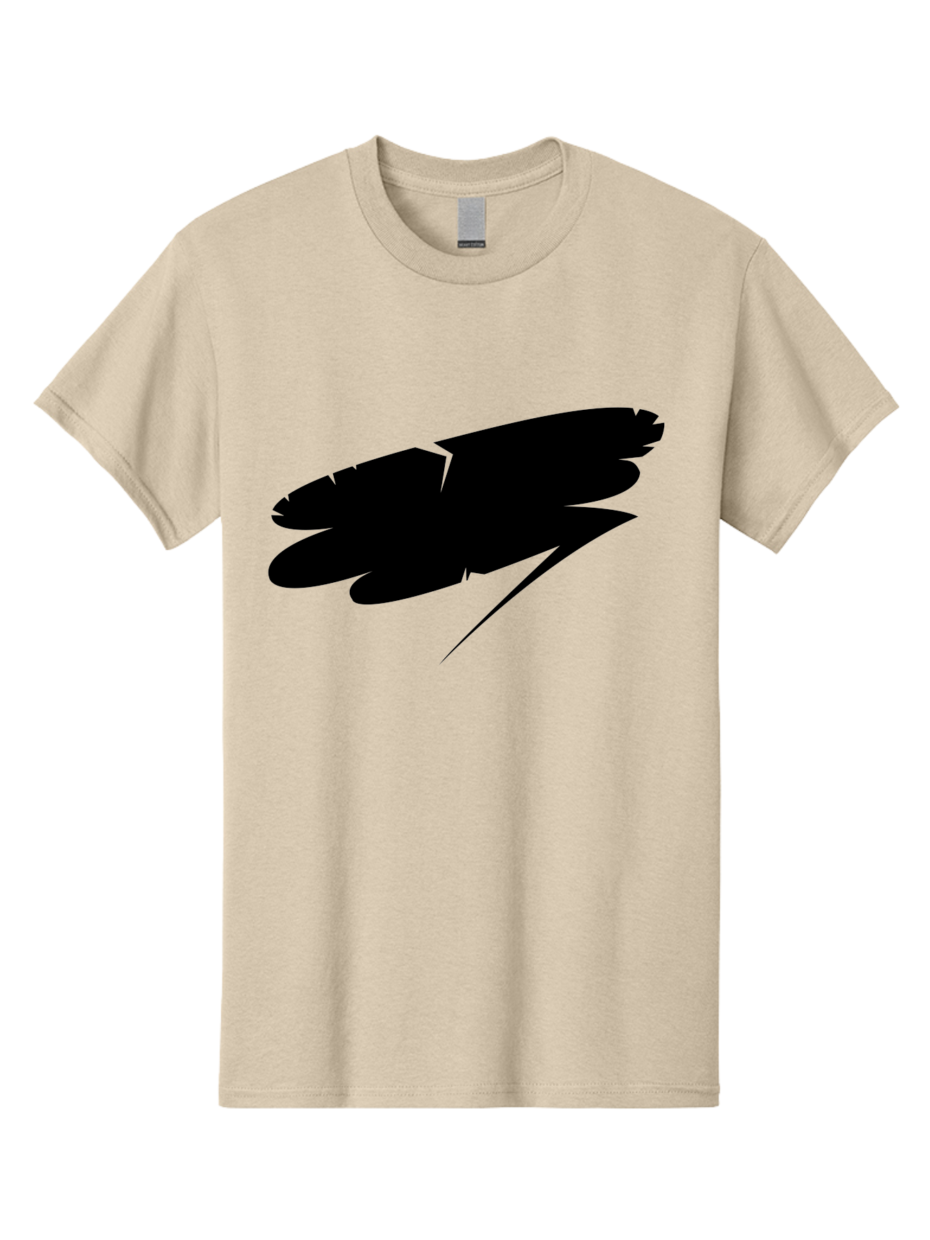 Feather-Silhouette Men'S Graphic Tee, 100% Cotton, Comfortable Casual Summer Wear, Machine Washable, Feather Silhouette, Black Feather, Minimalist Design, Simple Graphics, Bold Shapes, Graphic Elements, Abstract Art Aab214 27