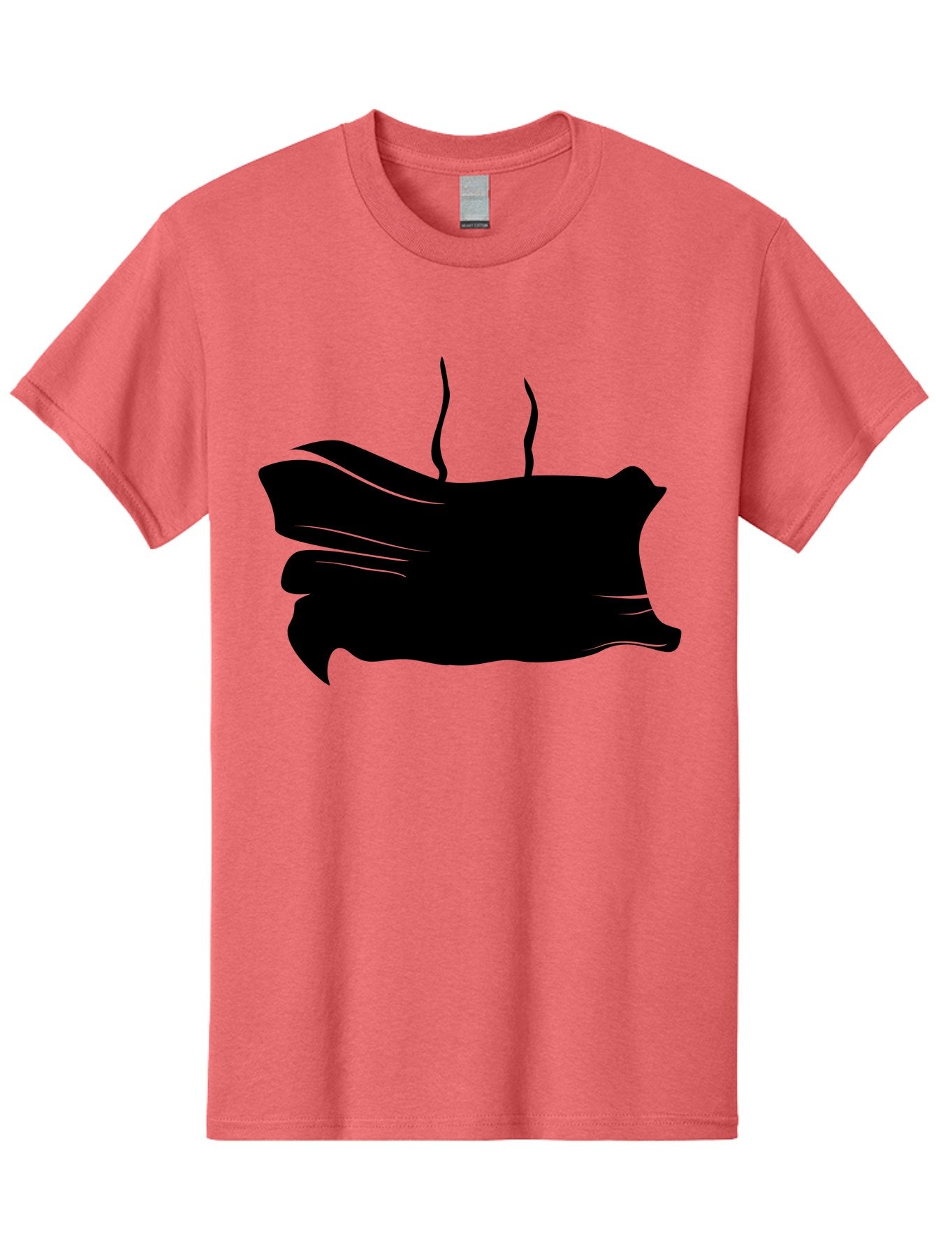 Fish-Silhouette Men'S Graphic Tee, 100% Cotton, Comfortable Casual Summer Wear, Machine Washable, Black Smear, Abstract Art, Brush Stroke, Artistic Expression, Creative Design, Modern Art, Hand Drawn, Digital Art Aab215 9