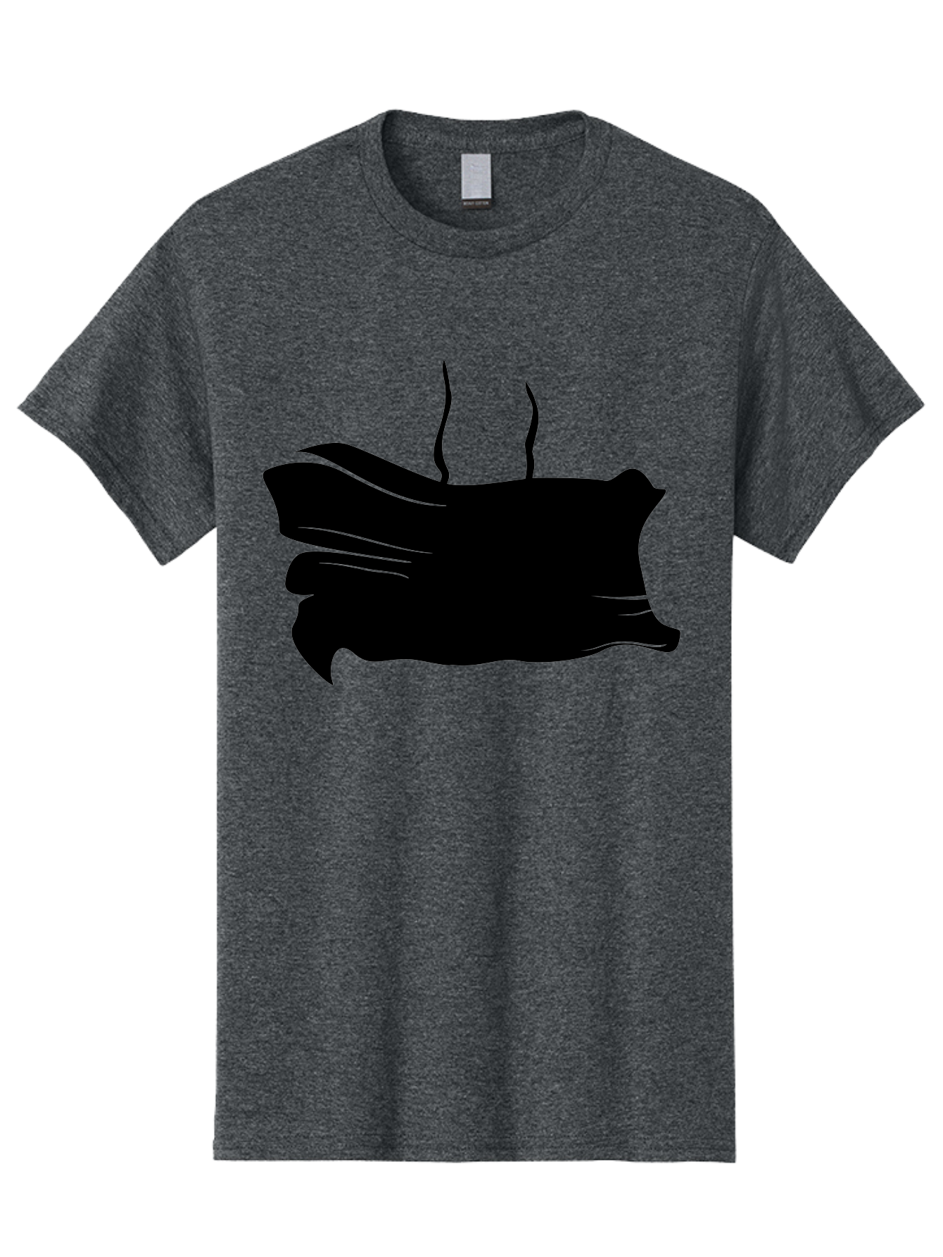 Fish-Silhouette Men'S Graphic Tee, 100% Cotton, Comfortable Casual Summer Wear, Machine Washable, Black Smear, Abstract Art, Brush Stroke, Artistic Expression, Creative Design, Modern Art, Hand Drawn, Digital Art Aab215 7