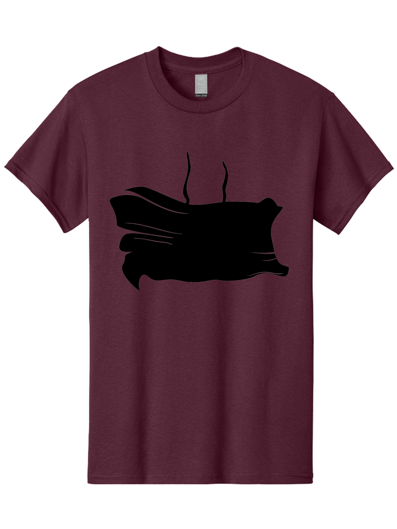 Fish-Silhouette Men'S Graphic Tee, 100% Cotton, Comfortable Casual Summer Wear, Machine Washable, Black Smear, Abstract Art, Brush Stroke, Artistic Expression, Creative Design, Modern Art, Hand Drawn, Digital Art Aab215 13
