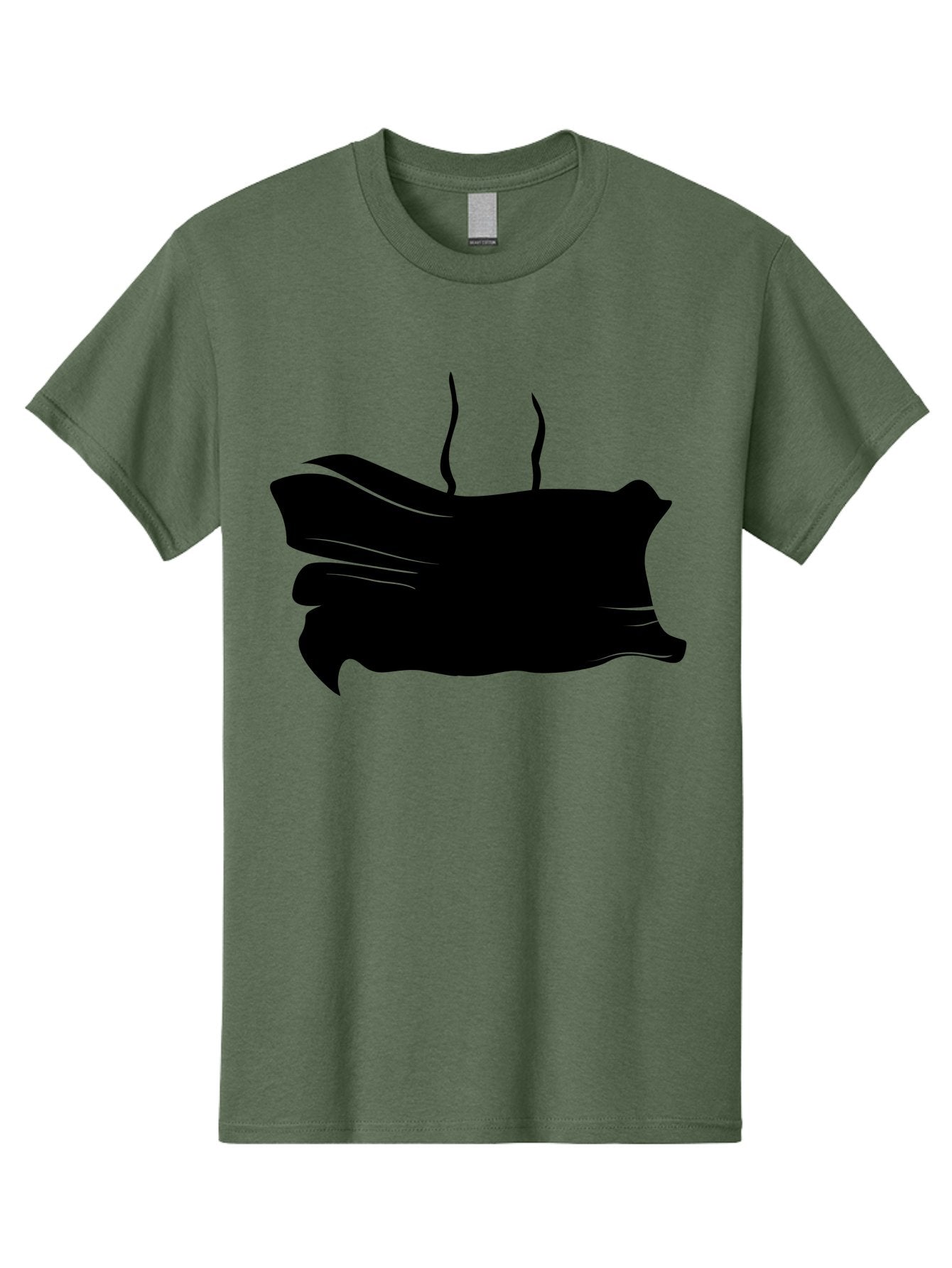 Fish-Silhouette Men'S Graphic Tee, 100% Cotton, Comfortable Casual Summer Wear, Machine Washable, Black Smear, Abstract Art, Brush Stroke, Artistic Expression, Creative Design, Modern Art, Hand Drawn, Digital Art Aab215 11