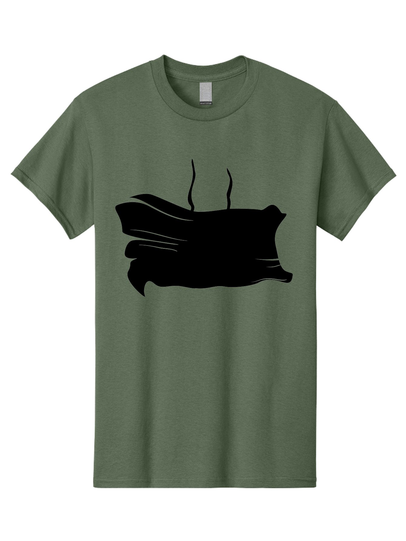 Fish-Silhouette Men'S Graphic Tee, 100% Cotton, Comfortable Casual Summer Wear, Machine Washable, Black Smear, Abstract Art, Brush Stroke, Artistic Expression, Creative Design, Modern Art, Hand Drawn, Digital Art Aab215 15