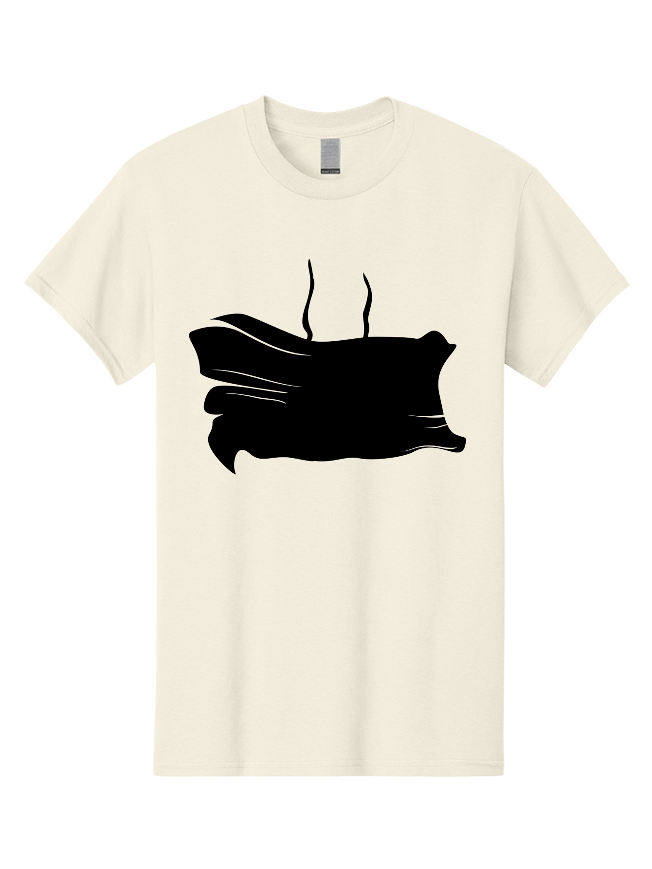 Fish-Silhouette Men'S Graphic Tee, 100% Cotton, Comfortable Casual Summer Wear, Machine Washable, Black Smear, Abstract Art, Brush Stroke, Artistic Expression, Creative Design, Modern Art, Hand Drawn, Digital Art Aab215 17