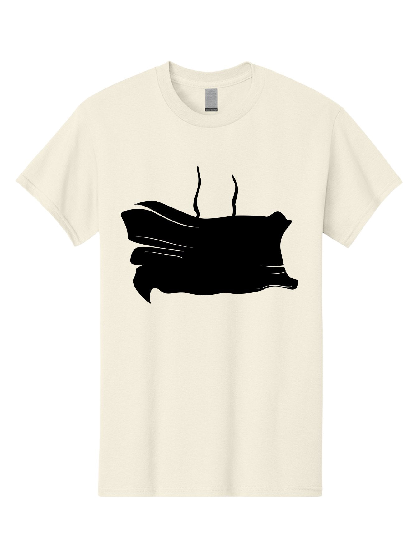 Fish-Silhouette Men'S Graphic Tee, 100% Cotton, Comfortable Casual Summer Wear, Machine Washable, Black Smear, Abstract Art, Brush Stroke, Artistic Expression, Creative Design, Modern Art, Hand Drawn, Digital Art Aab215