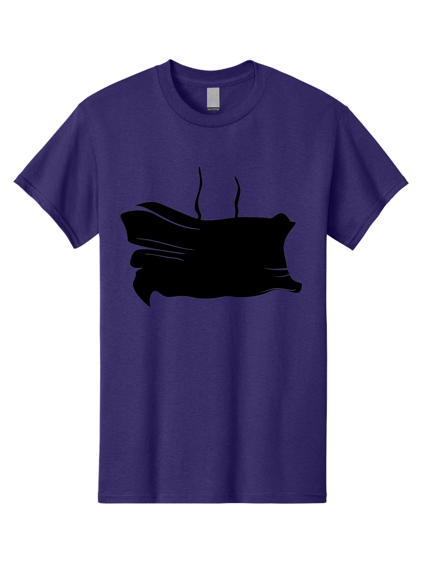 Fish-Silhouette Men'S Graphic Tee, 100% Cotton, Comfortable Casual Summer Wear, Machine Washable, Black Smear, Abstract Art, Brush Stroke, Artistic Expression, Creative Design, Modern Art, Hand Drawn, Digital Art Aab215 21