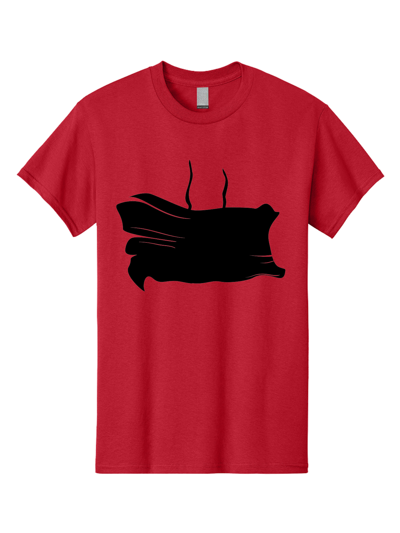 Fish-Silhouette Men'S Graphic Tee, 100% Cotton, Comfortable Casual Summer Wear, Machine Washable, Black Smear, Abstract Art, Brush Stroke, Artistic Expression, Creative Design, Modern Art, Hand Drawn, Digital Art Aab215 23