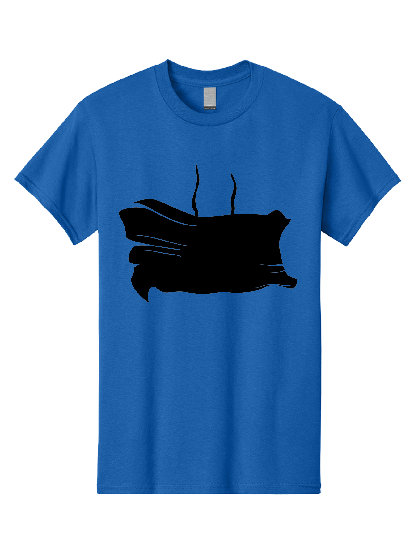 Fish-Silhouette Men'S Graphic Tee, 100% Cotton, Comfortable Casual Summer Wear, Machine Washable, Black Smear, Abstract Art, Brush Stroke, Artistic Expression, Creative Design, Modern Art, Hand Drawn, Digital Art Aab215 25